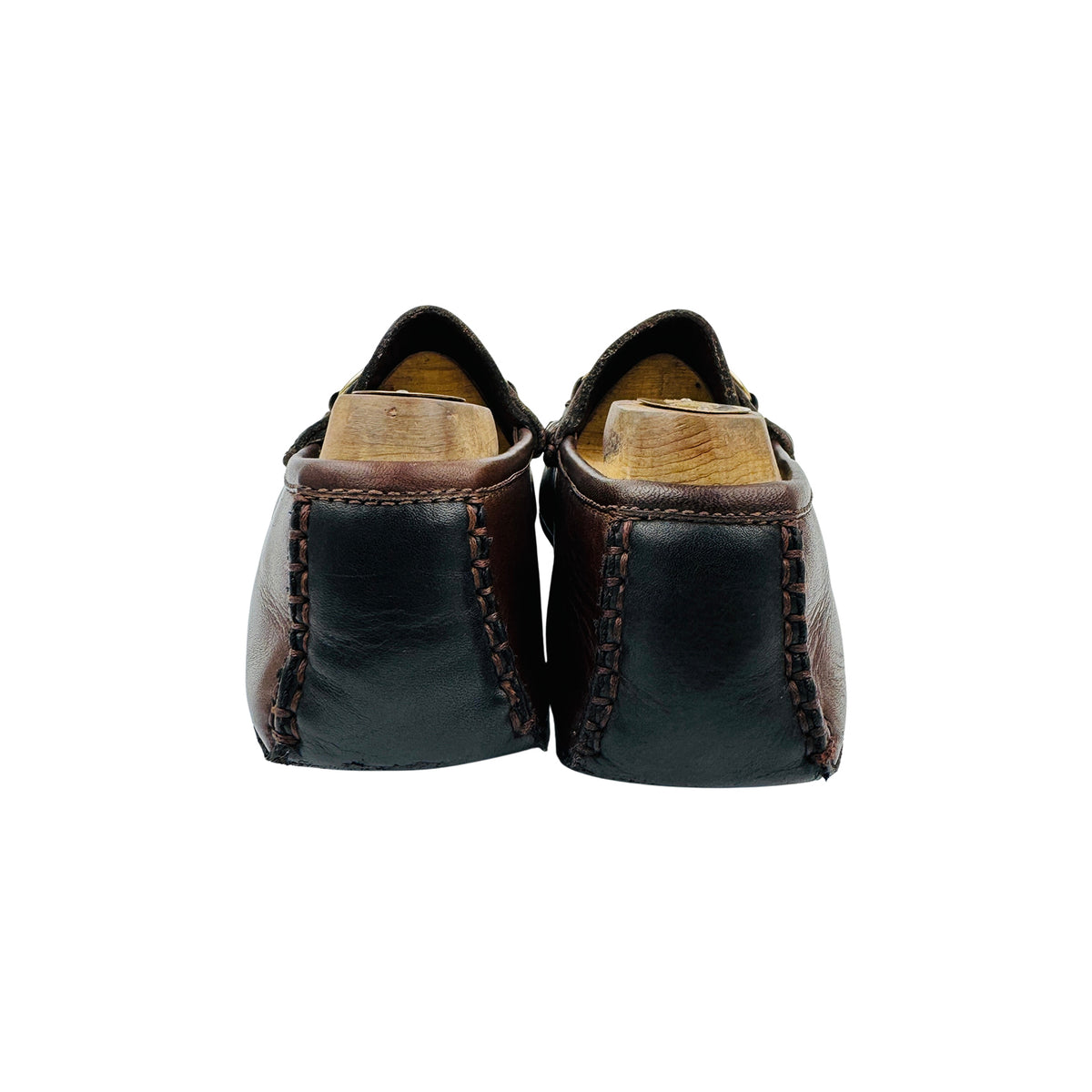 Gucci Dark Brown Leather Horsebit Driving Loafers (Size 39)