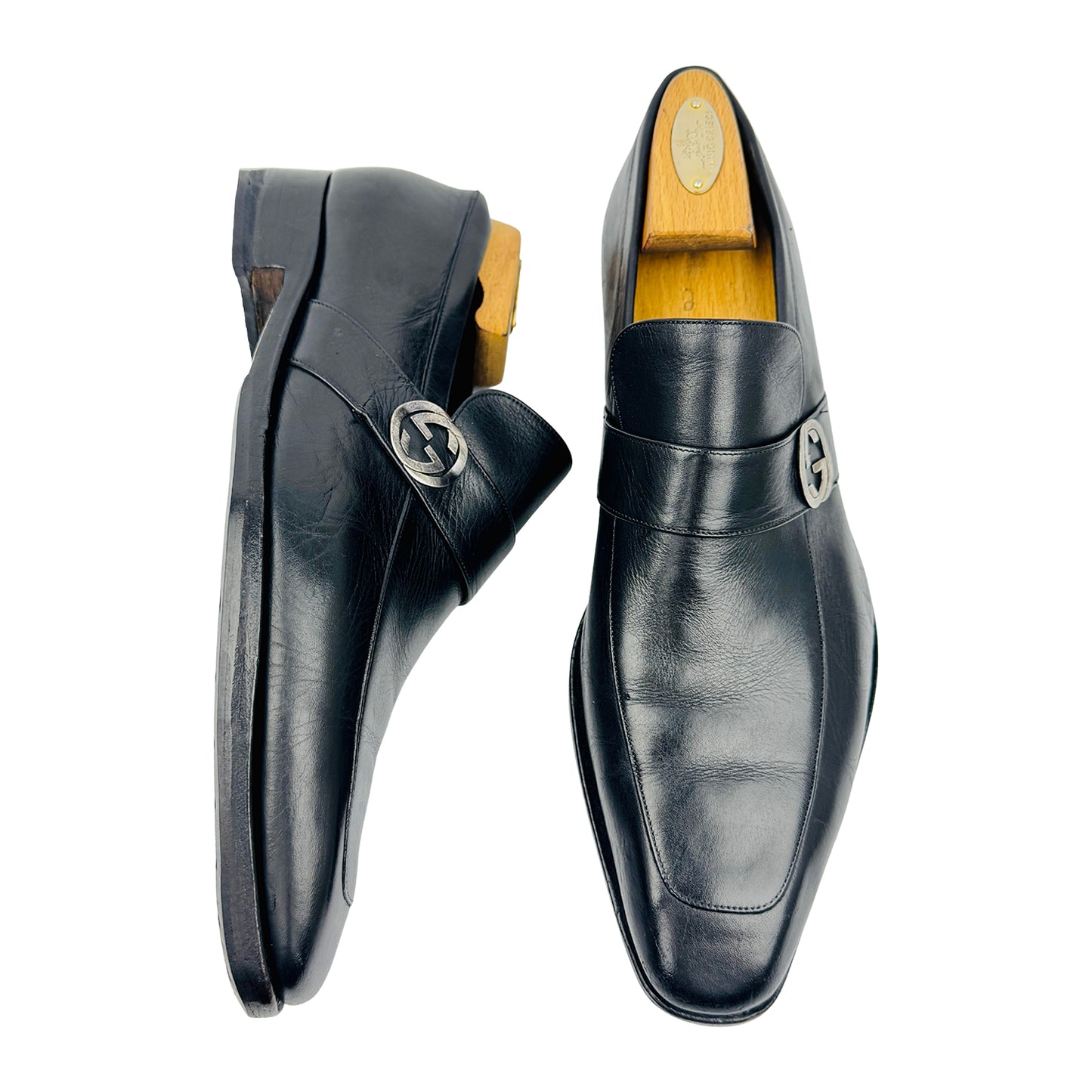 Gucci Black Interlocking G Shoes (Size 42.5) - 114416