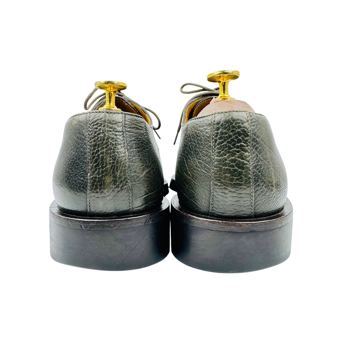 Bally Tames Dark Green Leather Derby Shoes (Size 42.5)