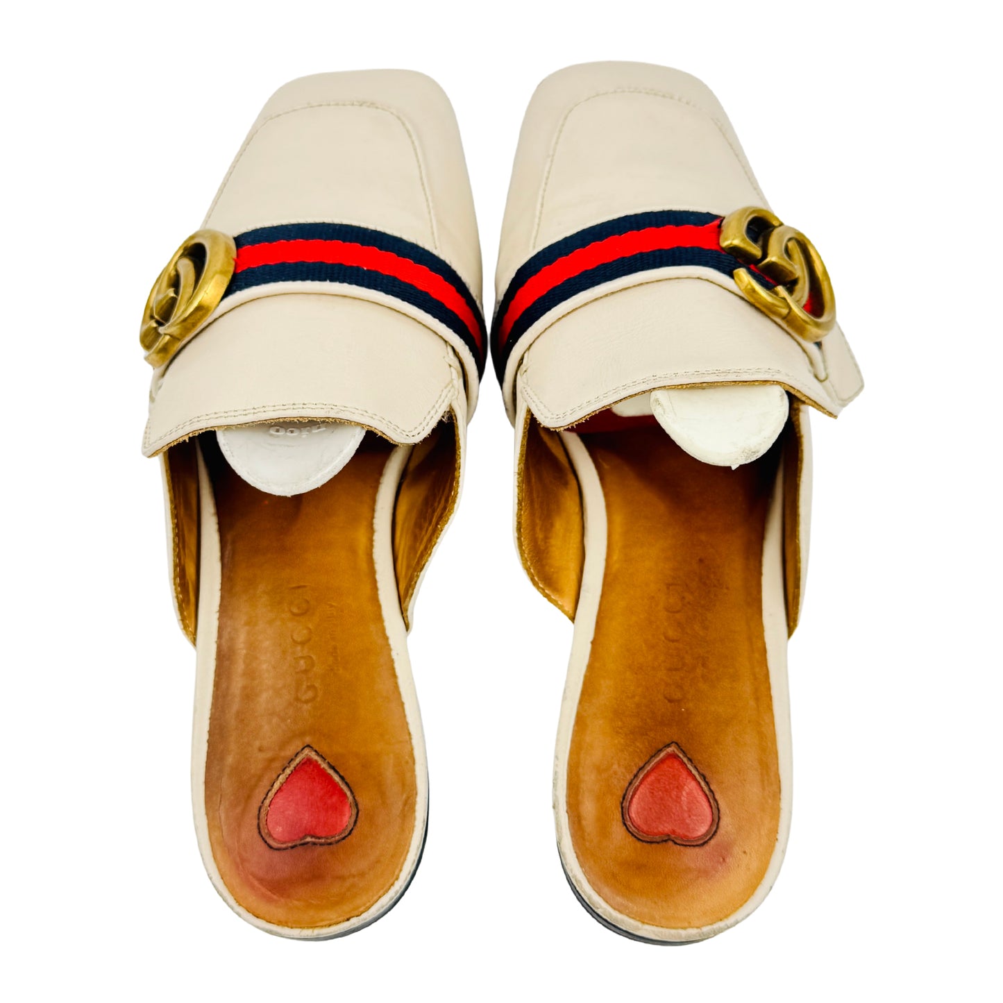 Gucci Women's Off-White Leather Mules (Size 35/35.5) - 423694