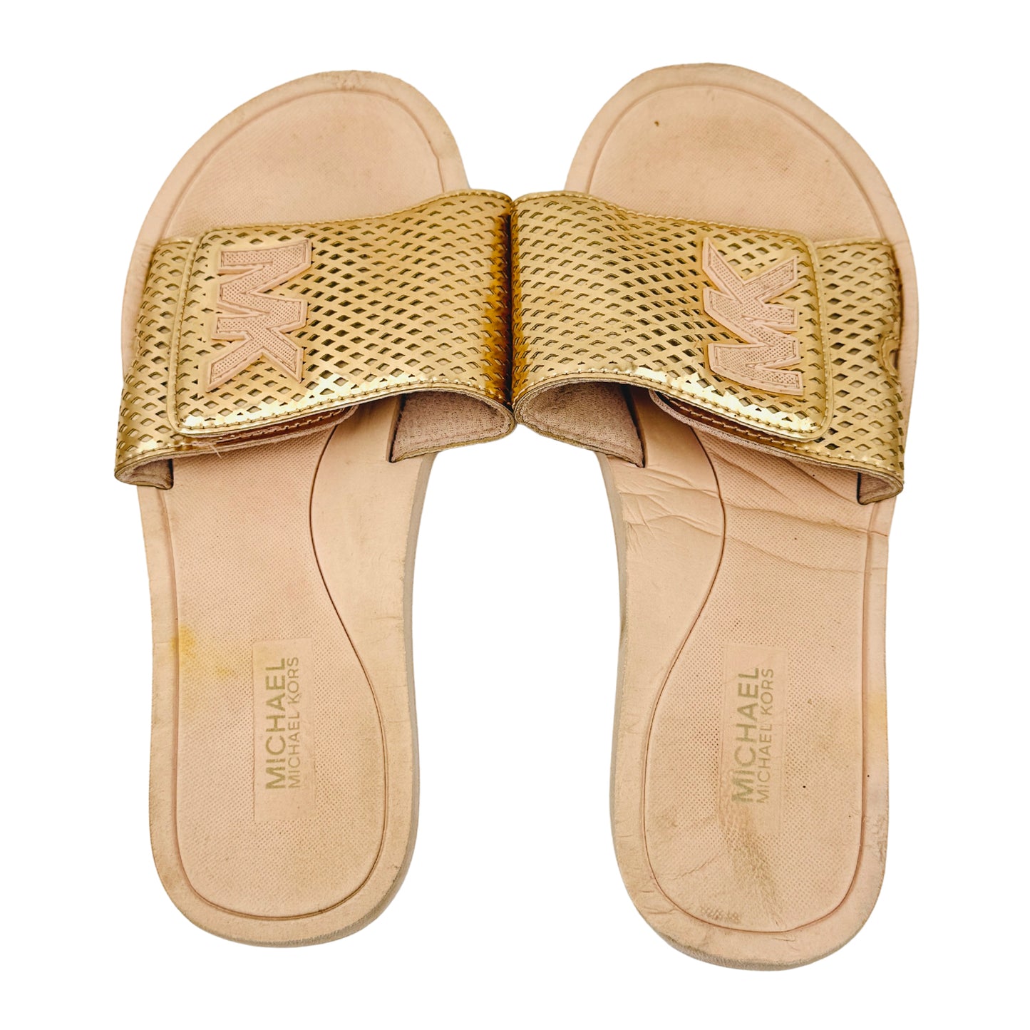 Michael Kors Palmer Rose Gold Slides (Size 36)