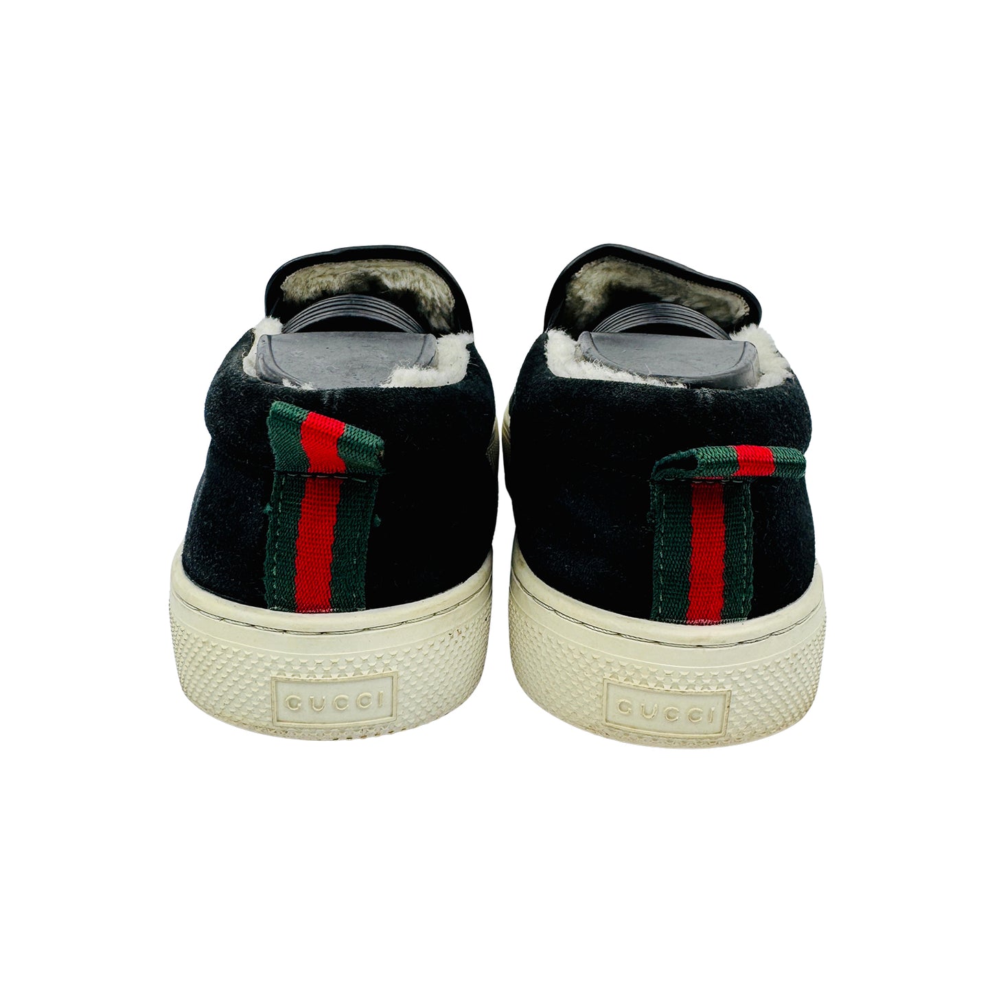 Gucci Men's Black Suede Wool Slip-On Sneakers (Size 40)
