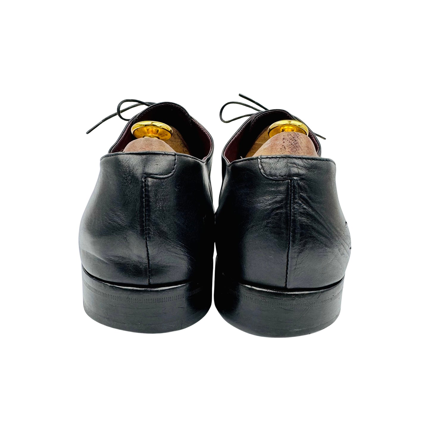 Hugo Boss Men's Black Leather Italian Oxfords (Size 44)