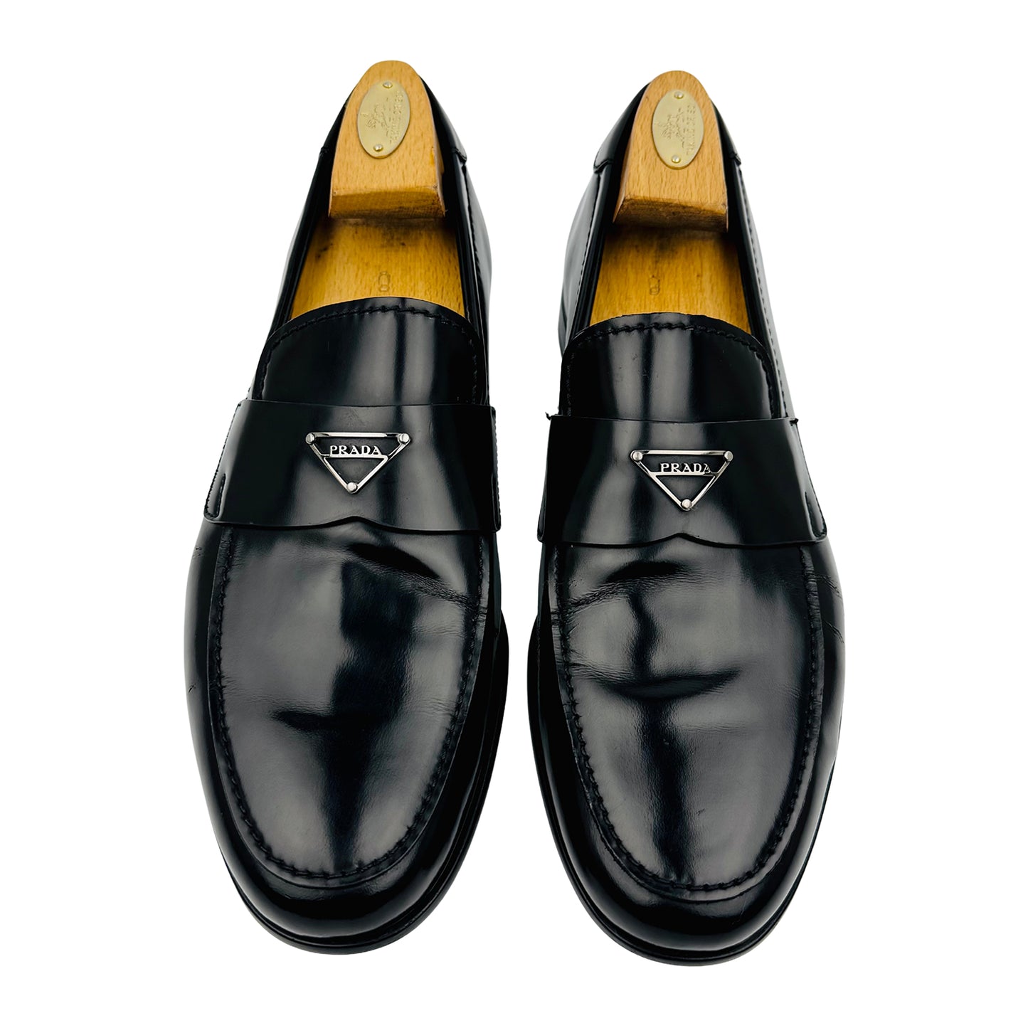 Prada Men's Black Brushed Leather Loafer (Size 42.5)