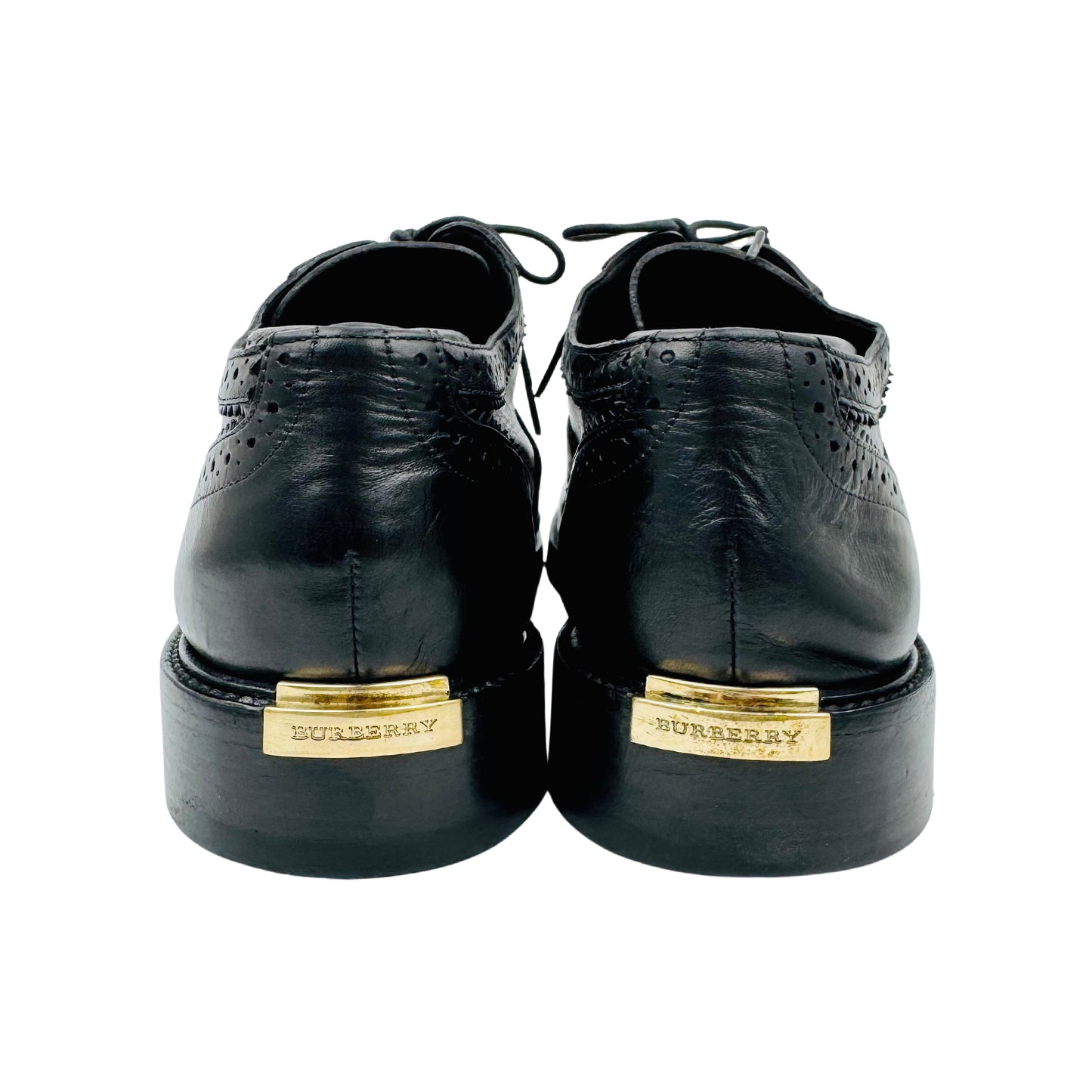 Burberry Black Brogue Leather Oxfords (Size 39/39.5)
