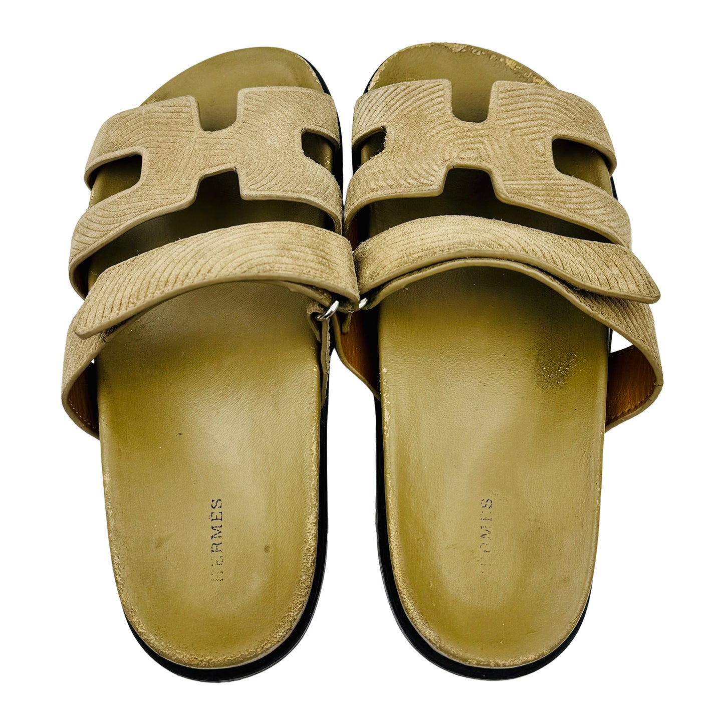 Hermès Chypre Beige Suede Sandal Slides (Size 40/40.5) - H221148Z