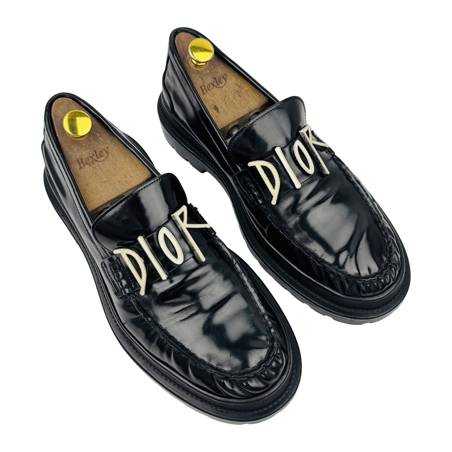 Dior x Stussy Black Leather Loafers (Size 43)