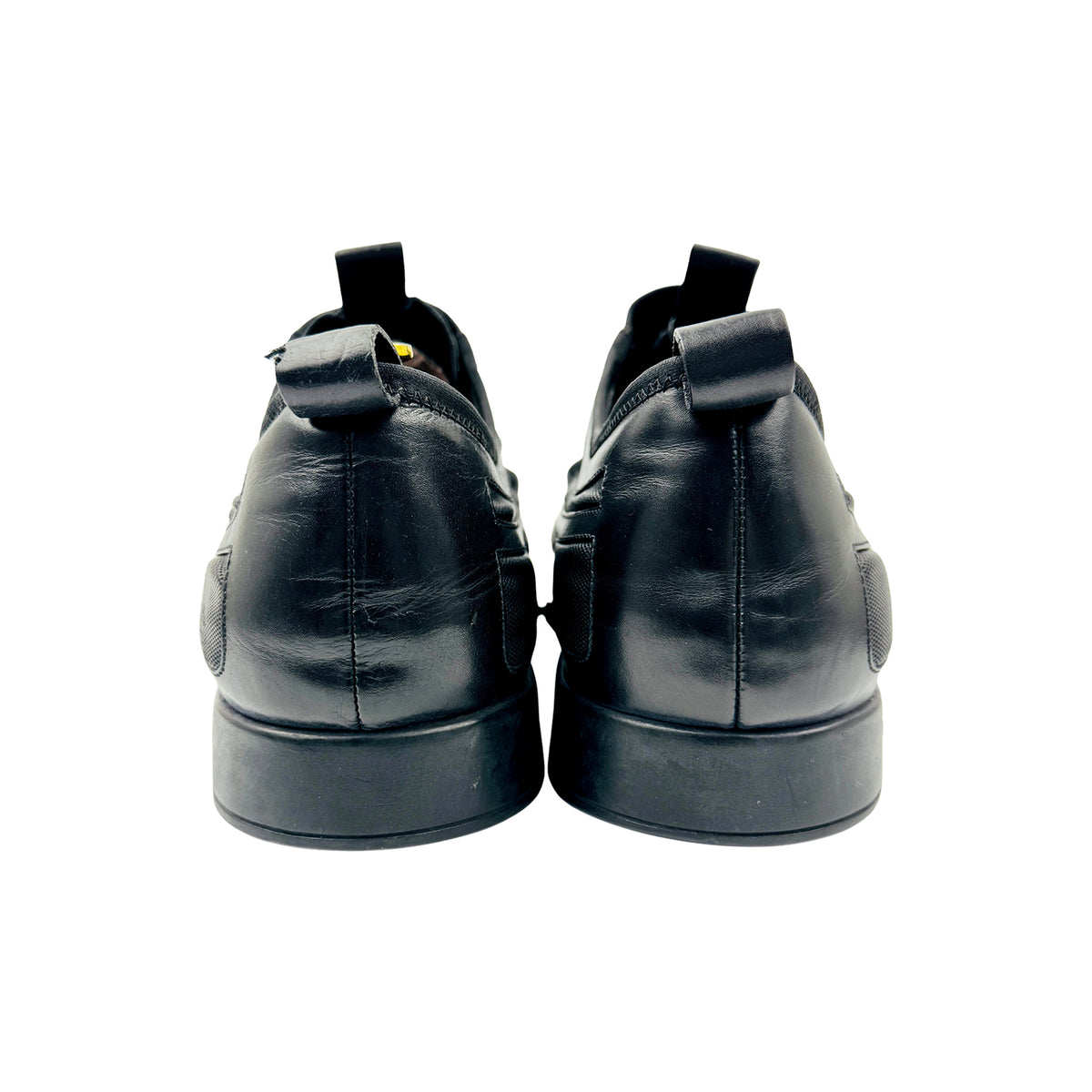 Gucci Men's Black Leather & Mesh Shoes (Size 46.5)