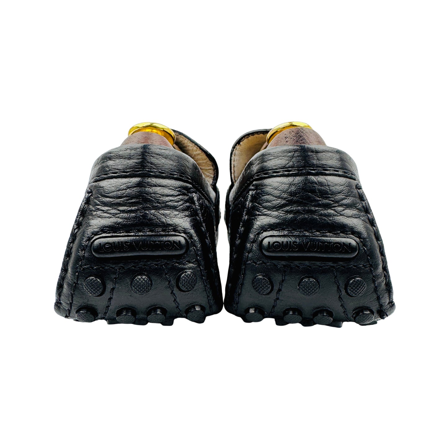 Louis Vuitton Hockenheim Black Grained Leather Loafers (Size 42.5)