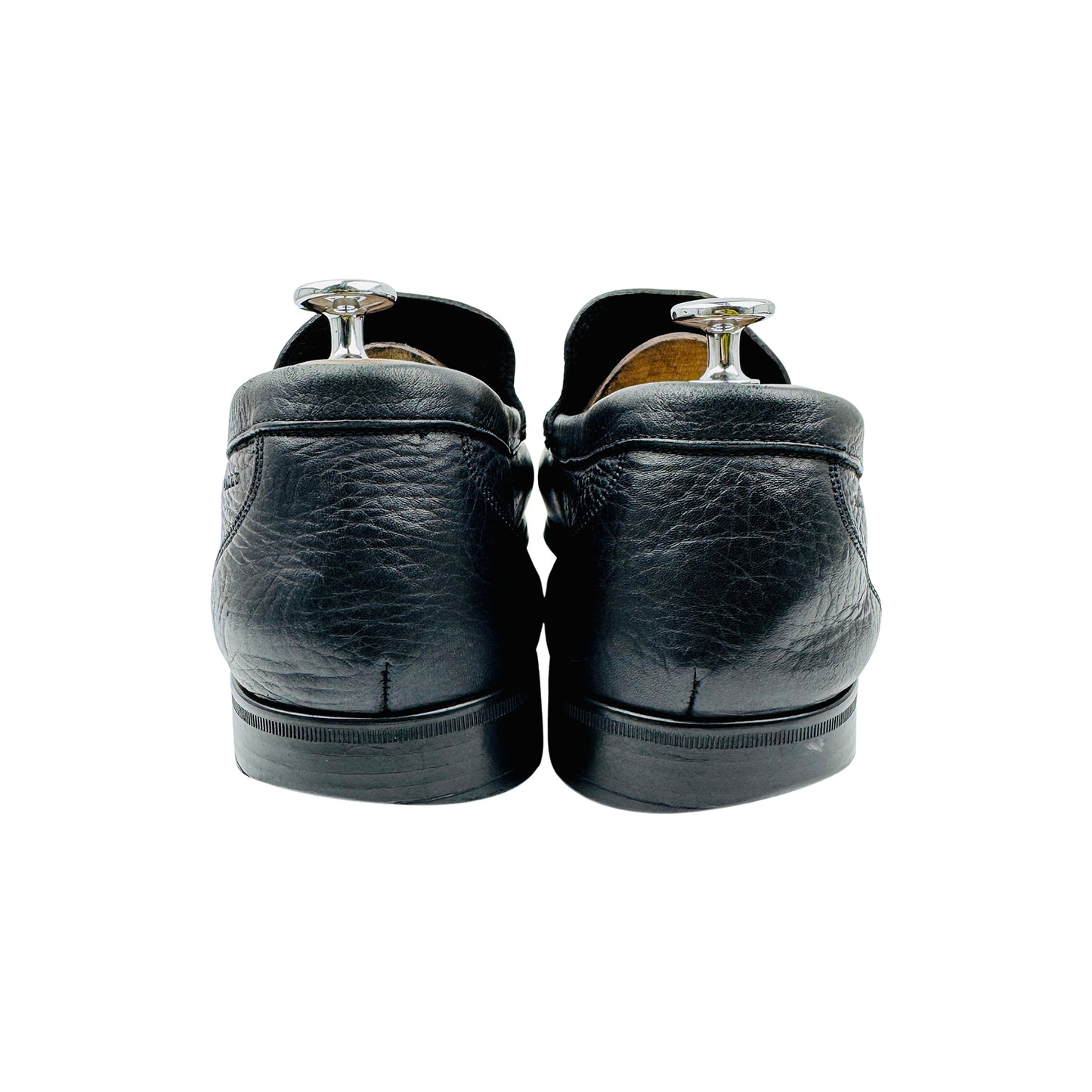 Bally Men's Black Pebbled Leather Loafers (Size 44)