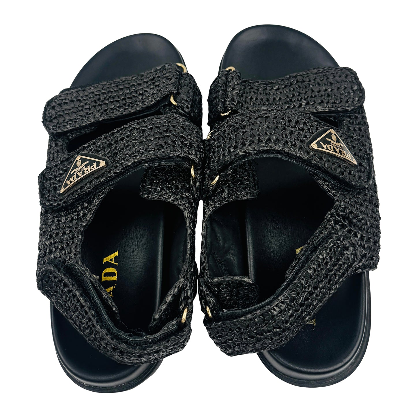 Prada Black Viscose yarn SlingBack Sandals (Size 40)