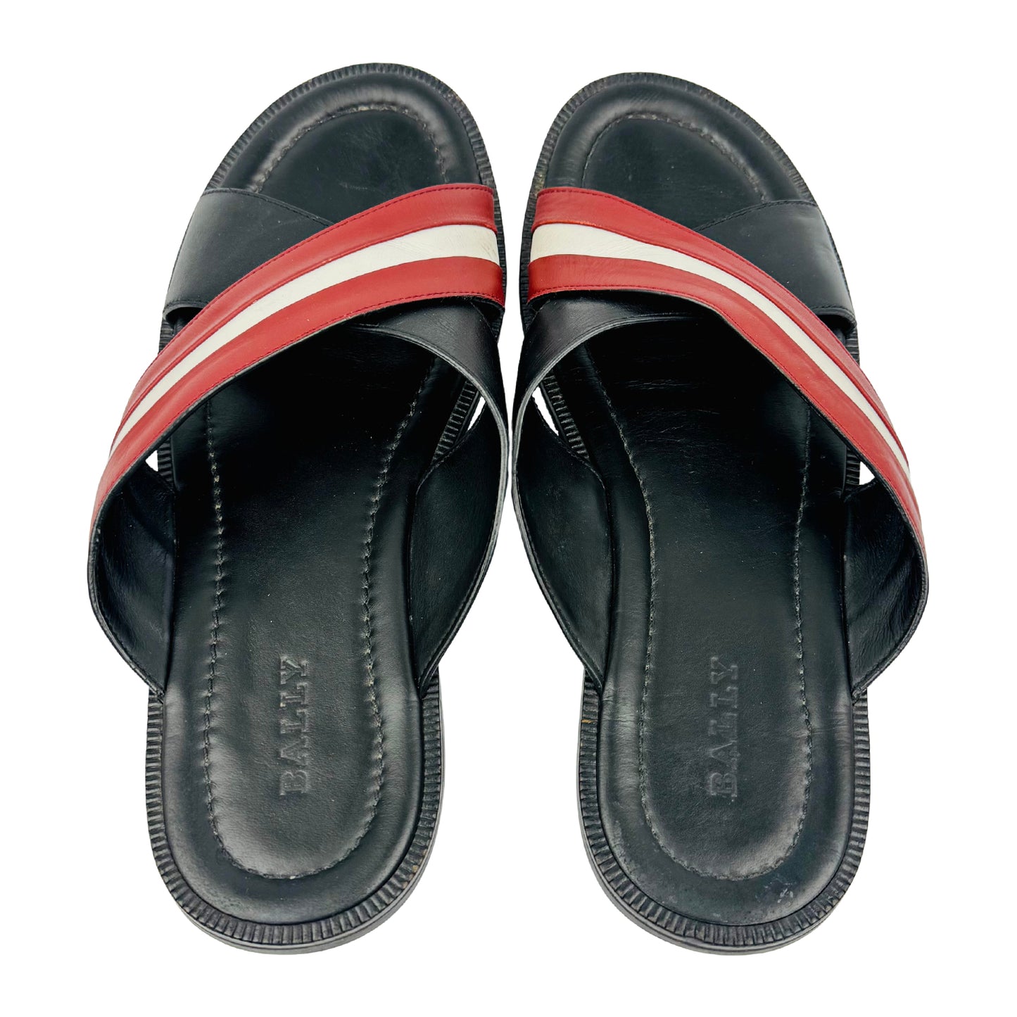 Bally Jaabir Black Smooth Leather Sandal Slippers (Size 44)