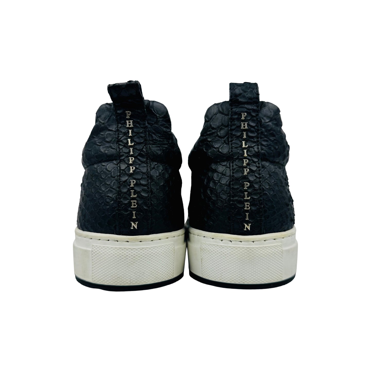 Philipp Plein Casper Python-Embossed Leather Shoes (Size 42.5)