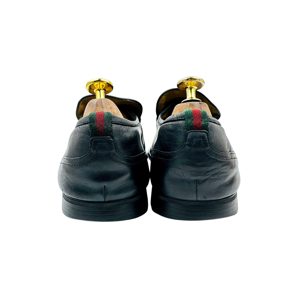 Gucci Men's Black Leather Horsebit Loafers (Size 44.5)