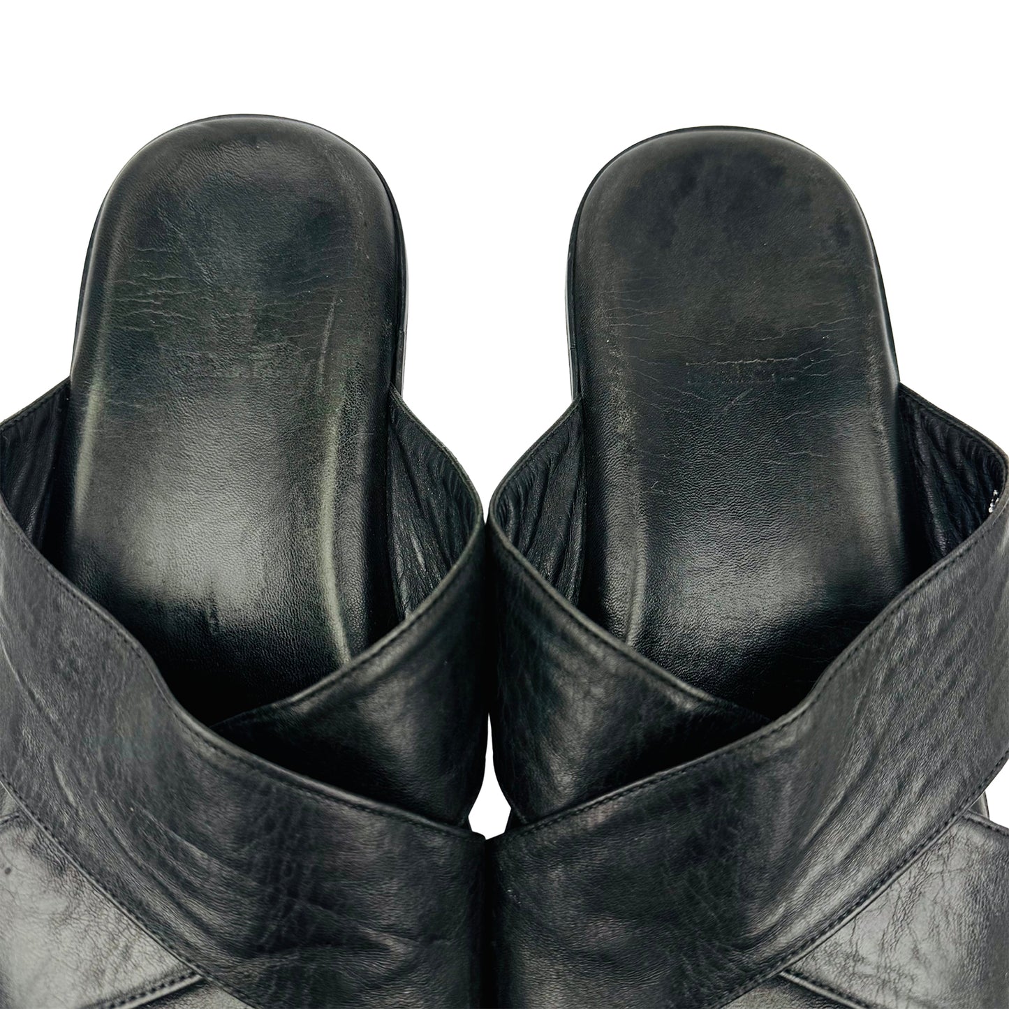 Bally Black Leather Cross Strap Sandal Slides (Size 40)