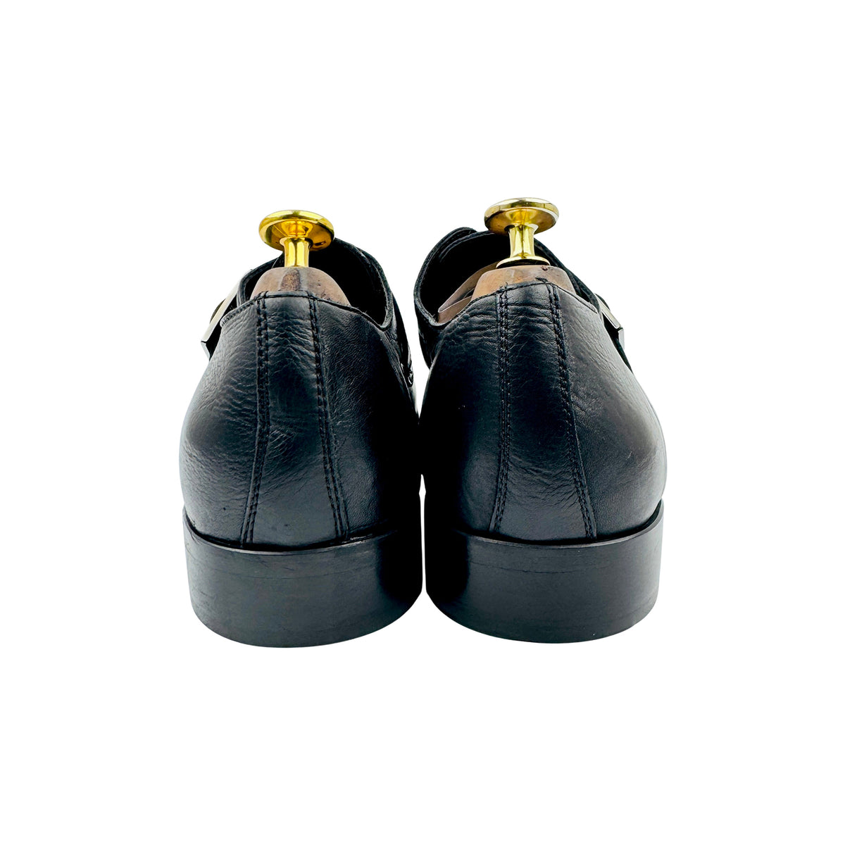 Versace Collection Studded Toe Black Leather Shoes (Size 43/43.5)