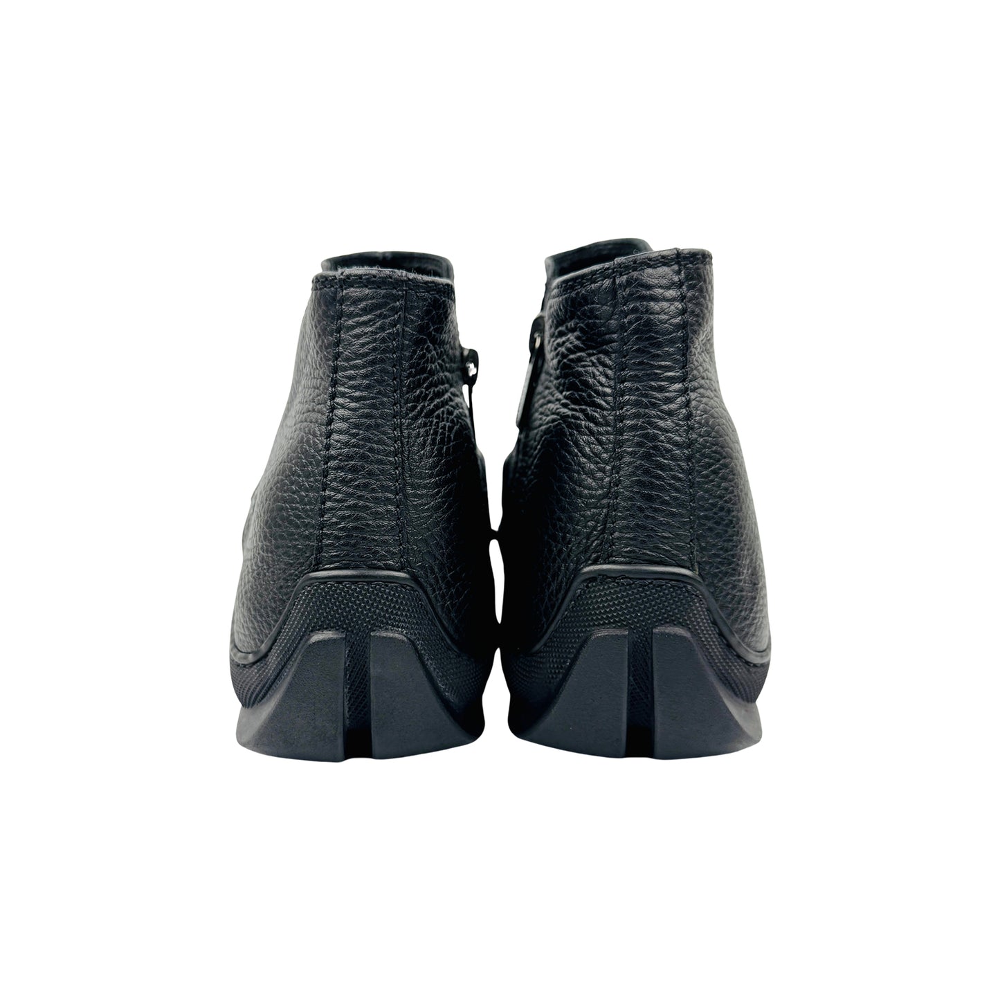 Baldinini Black Grained Leather Ankle Boots (Size 41/41.5)