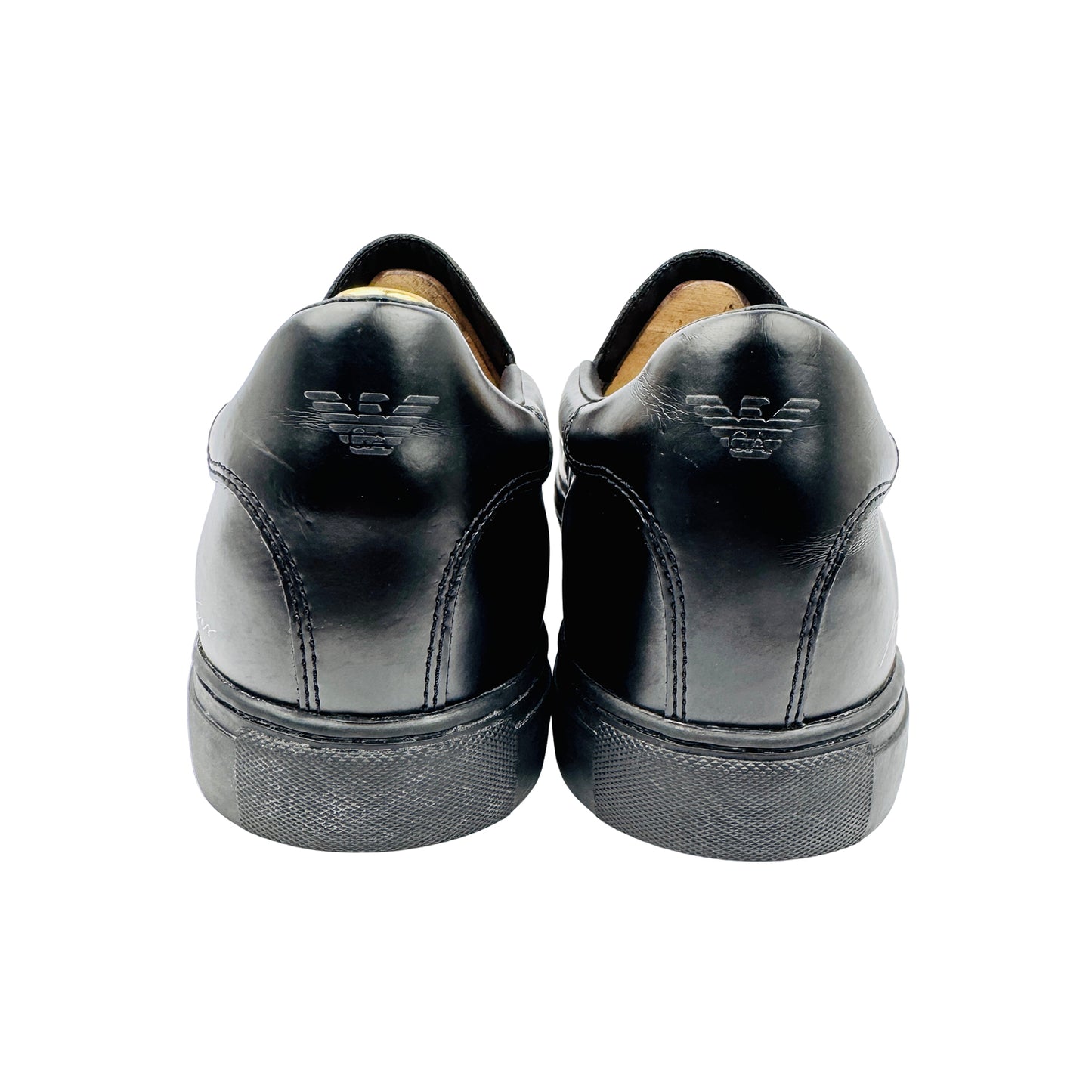 Armani Jeans Black Leather Slipon Shoes (Size 42) - 935067 7A400