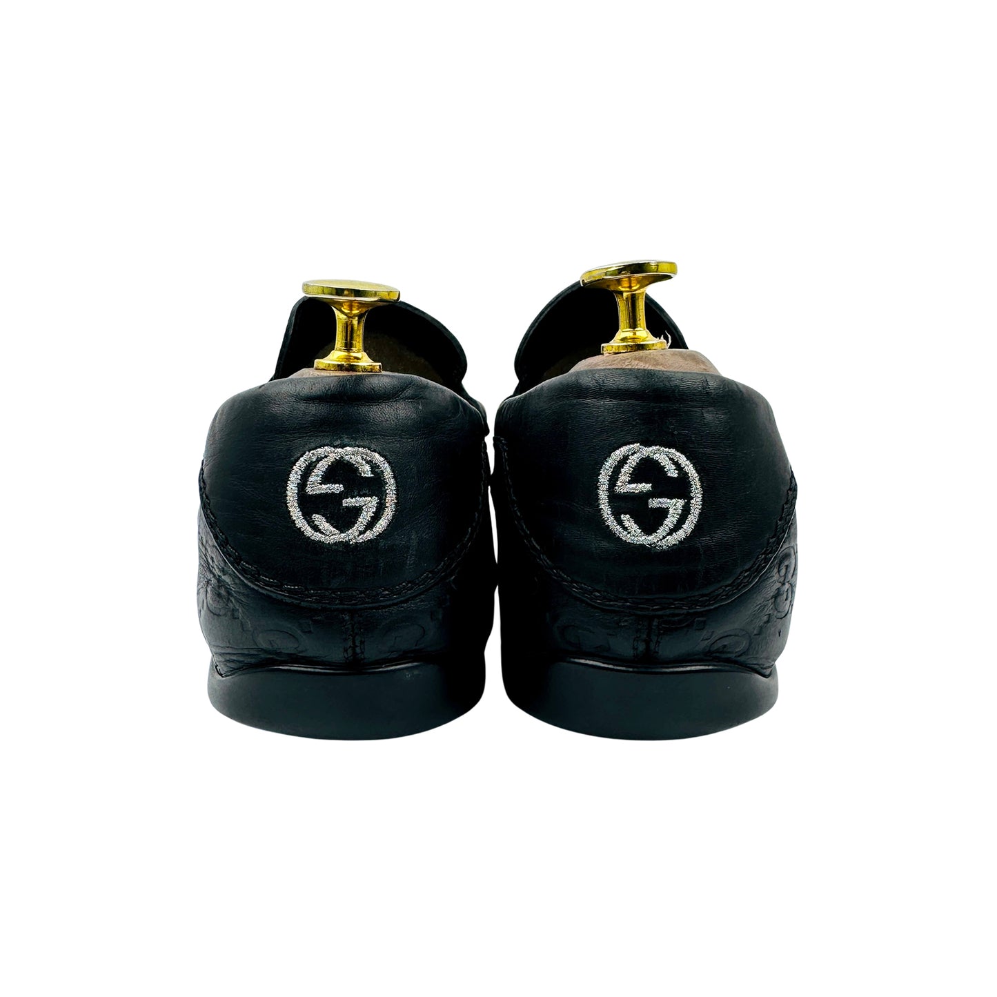 Gucci Men's Black Guccissima Leather Loafers (Size 42)
