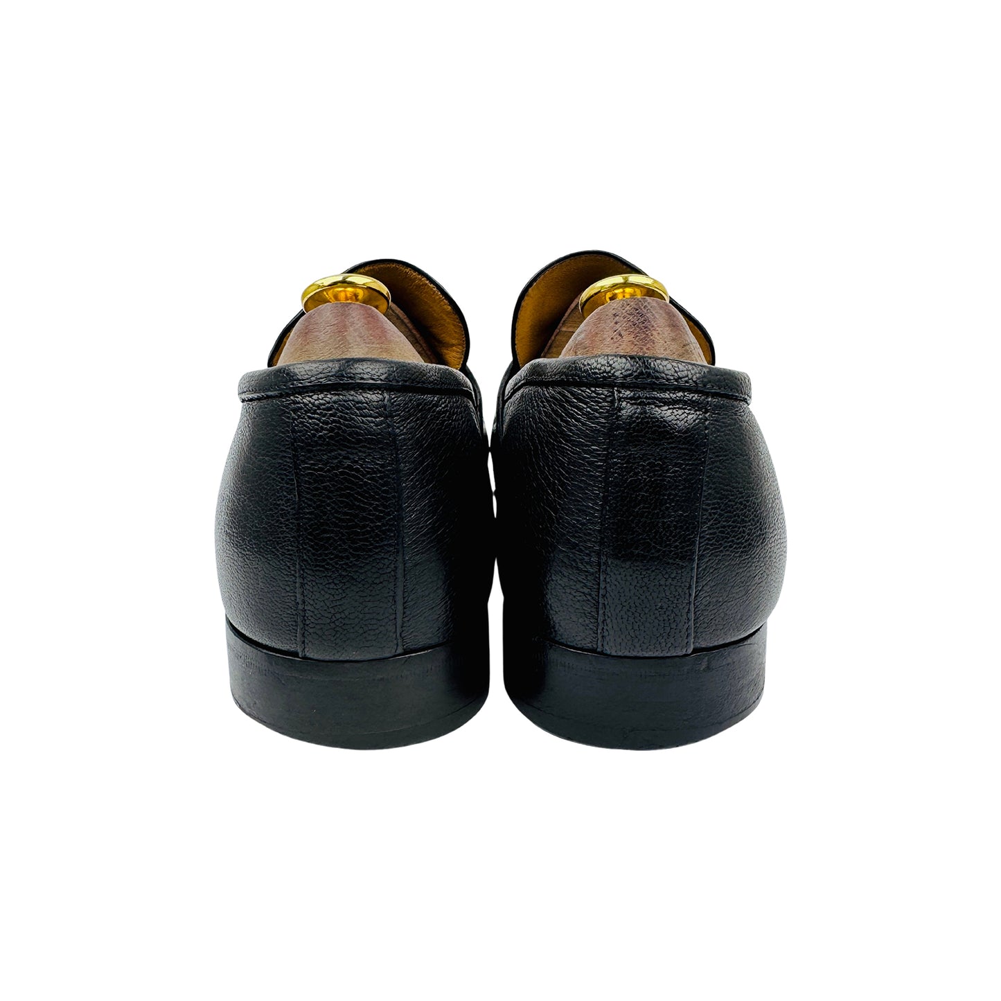 Bally Men's Black Grained Leather Shoes (Size 42.5)