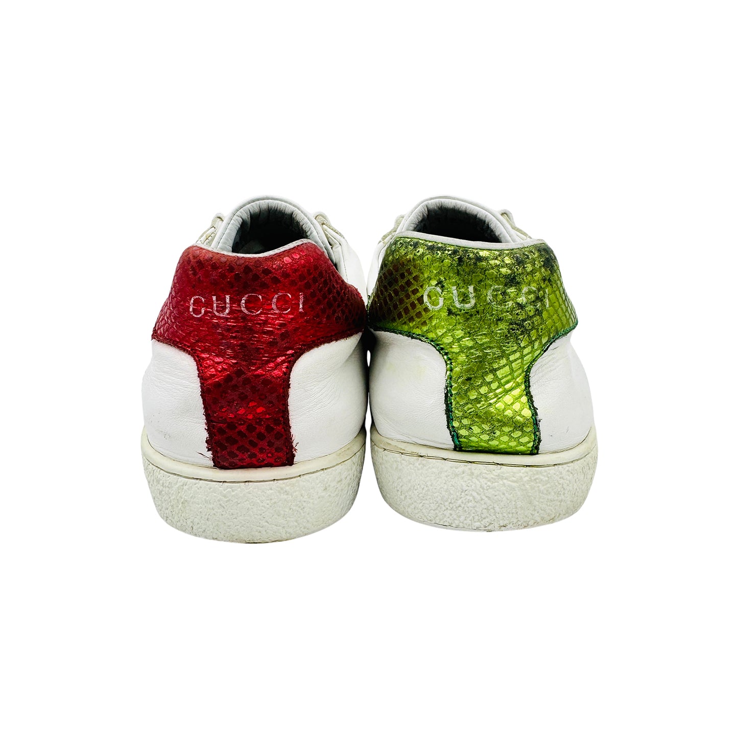 Gucci Ace 'Snake Embroidered' Leather Sneakers (Size 42.5)