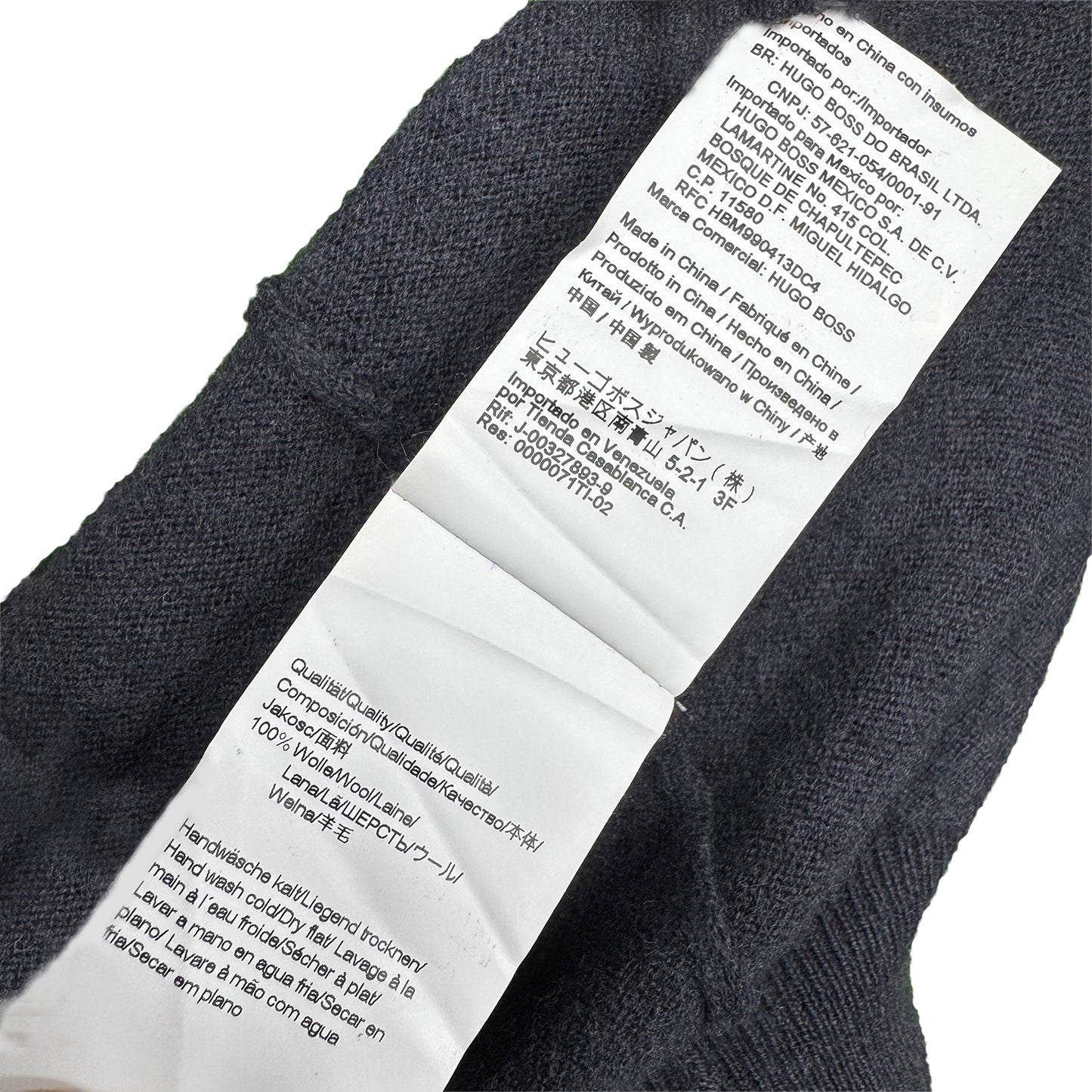 Hugo Boss Men's Dark Grey V-Neck Sweater (Size Large)