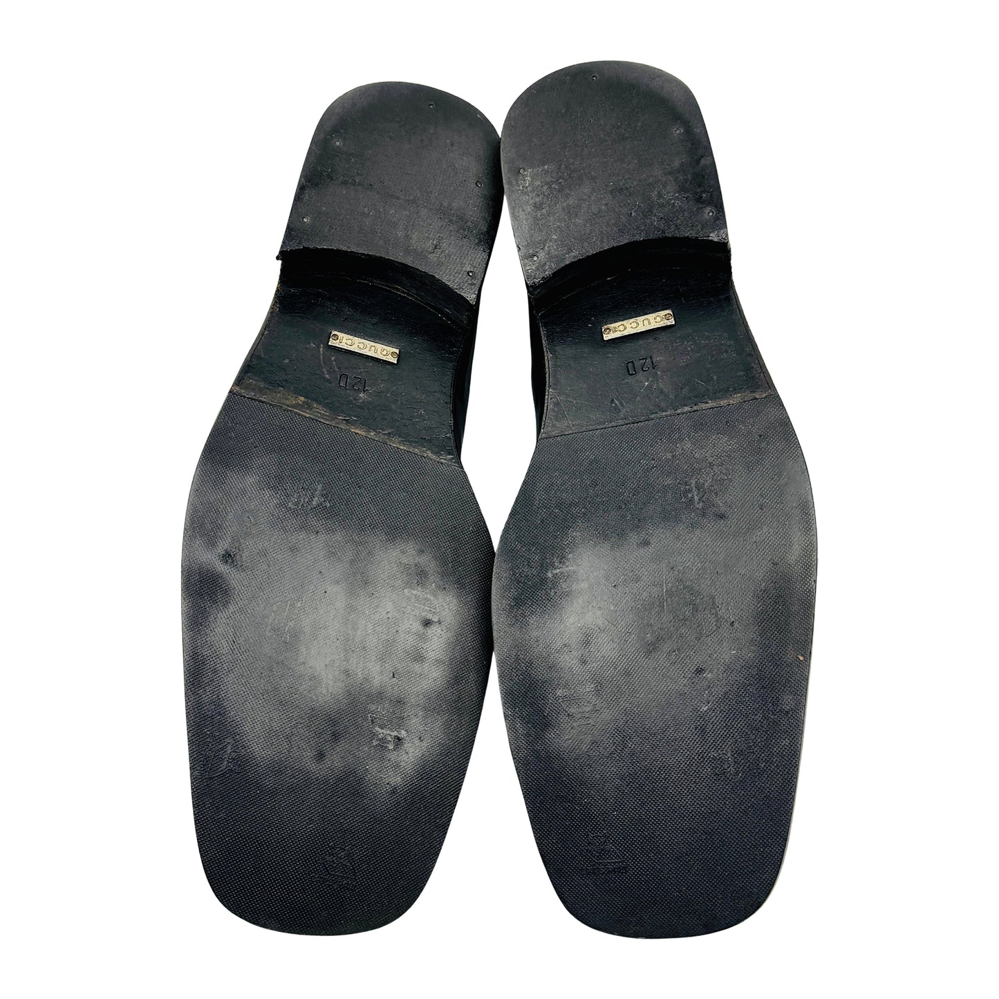 Gucci Men's Black Leather Monk Strap Buckle Loafers (Size 44.5)