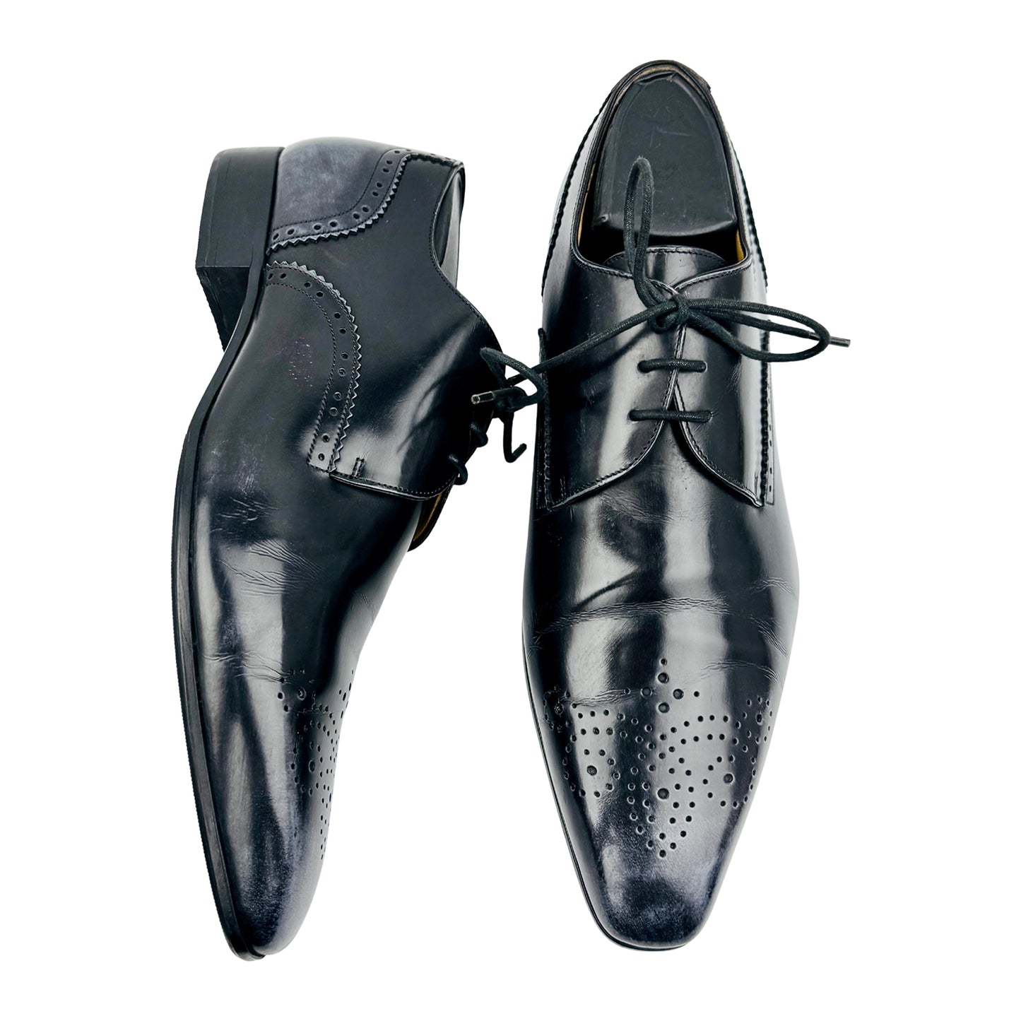 Bally Men's Black Leather Derby Shoes (Size 40/40.5)