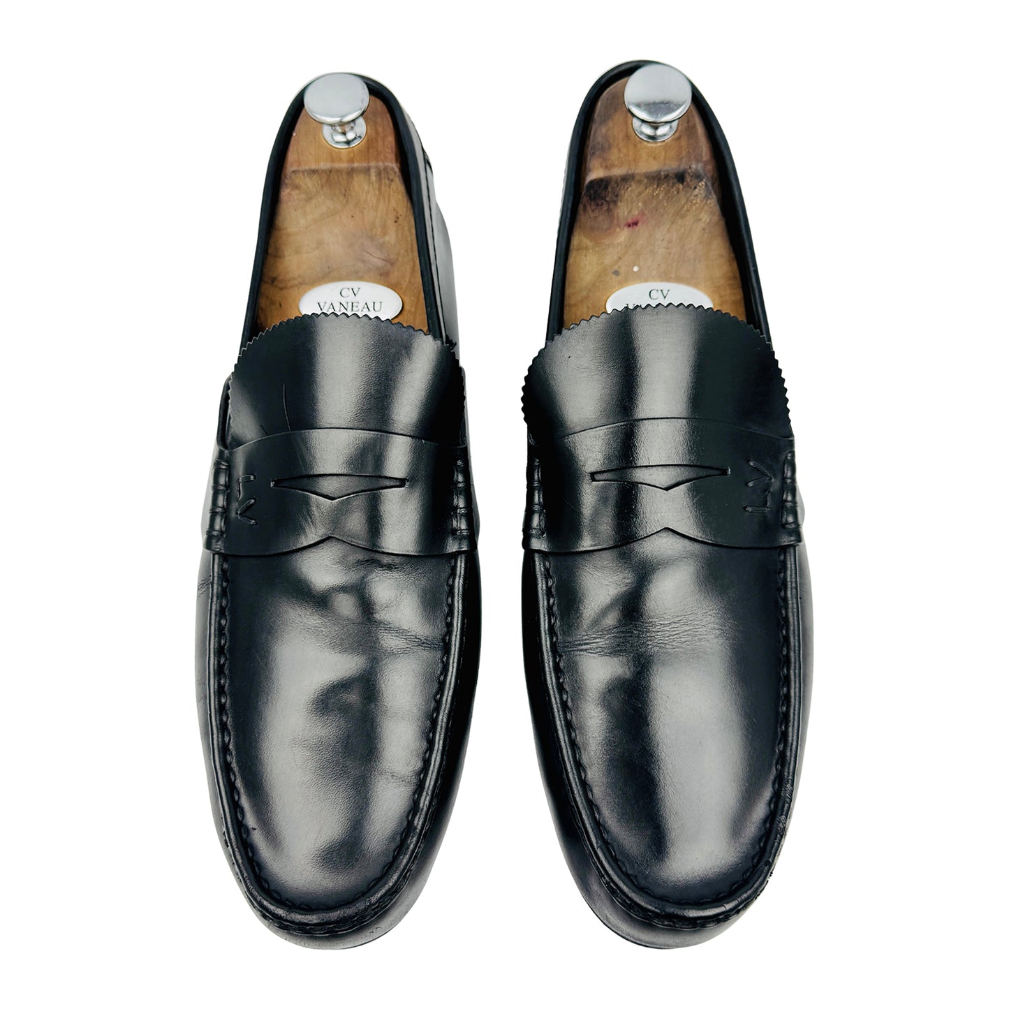 Louis Vuitton Men's Black Penny Loafers (Size 44/44.5)