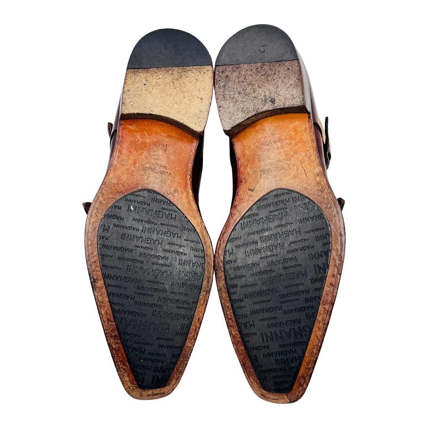 Magnanni Brown Leather Double Monk Strap Boots (Size 43.5)