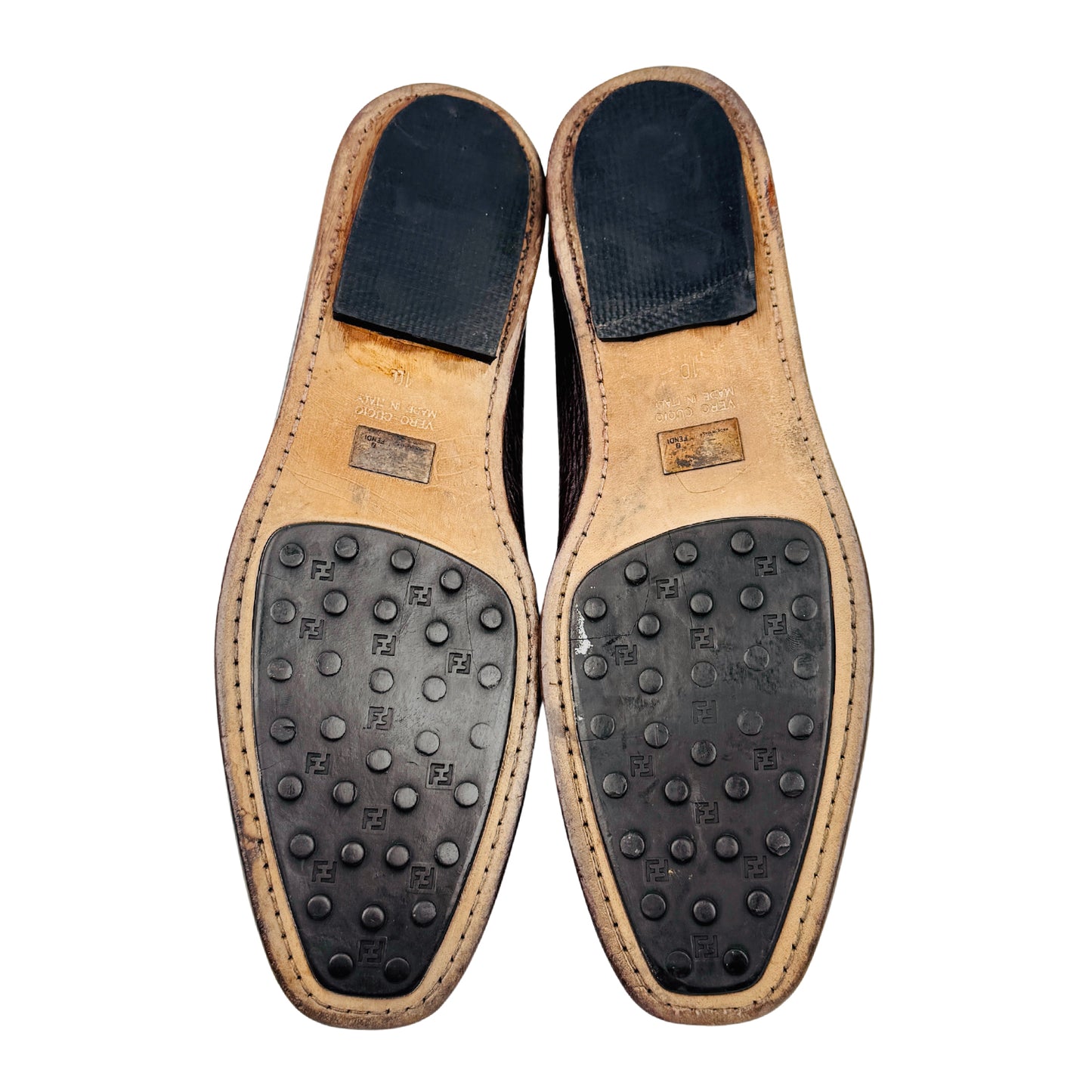 Fendi Men's Brown Leather Loafers (Size 43.5)