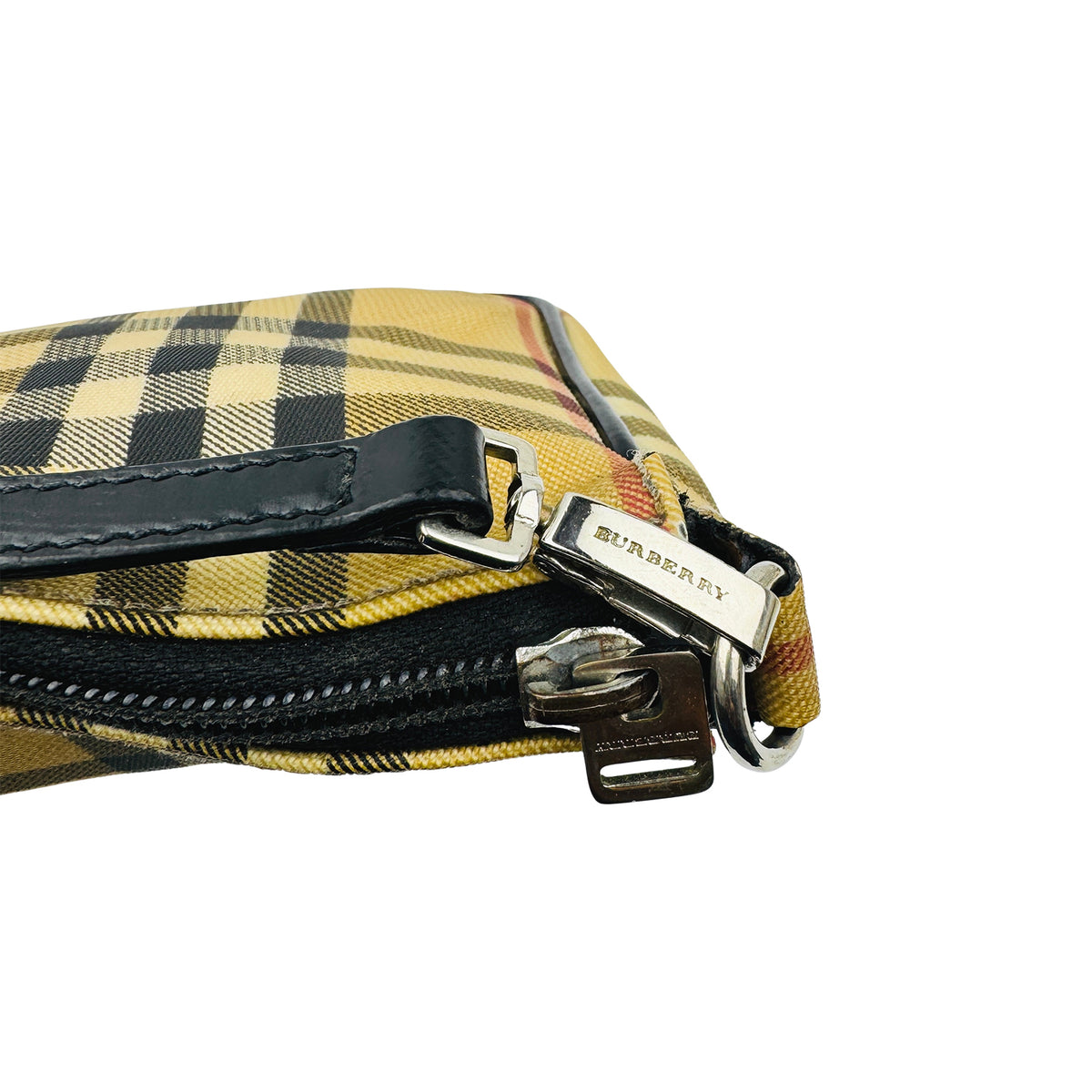 Burberry Nova Check Yellow Beige Wristlet Bag