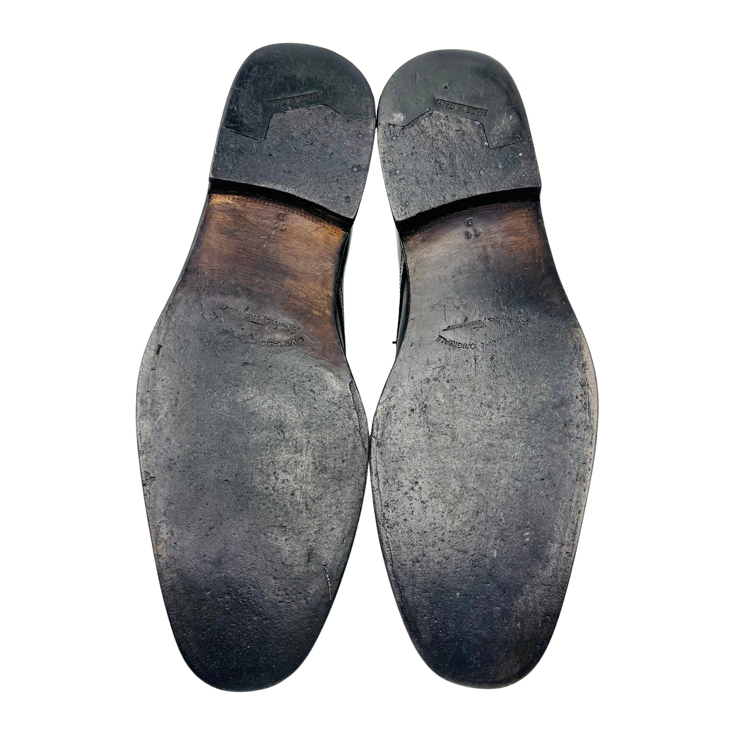 Salvatore Ferragamo Black Leather Derby Shoes (Size 44/44.5)