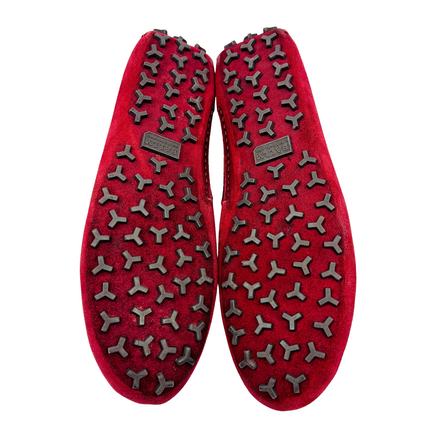 Bally Red Weilon Suede Driver Loafers (Size 44)