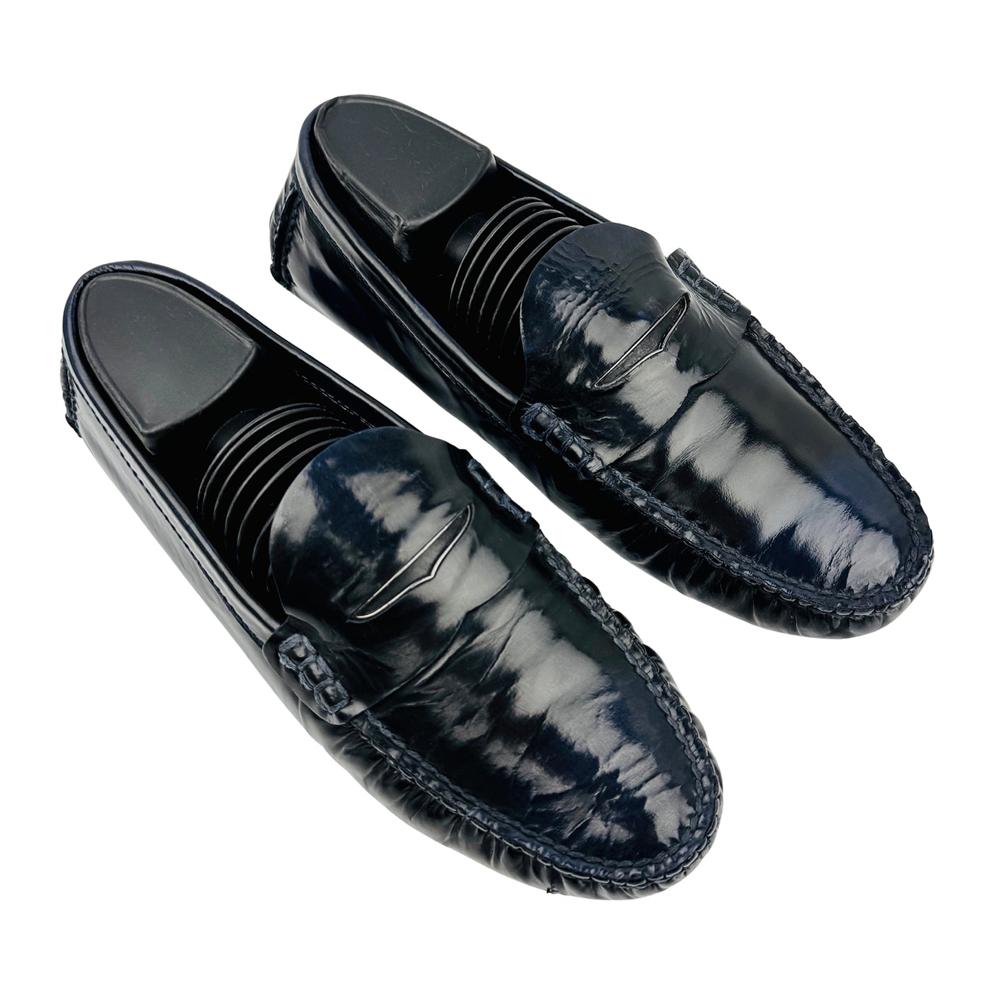 Louis Vuitton Black Patent Leather Penny Loafers (Size 40)