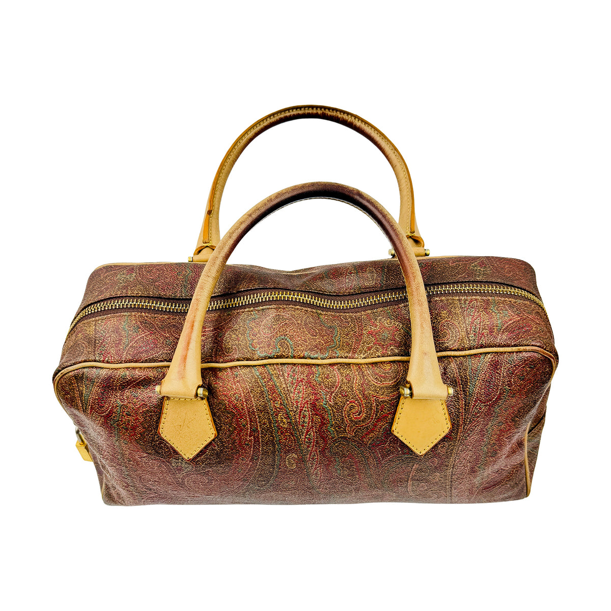Etro Milano Paisley Pattern Coated Canvas Boston Bag - 1950-9906