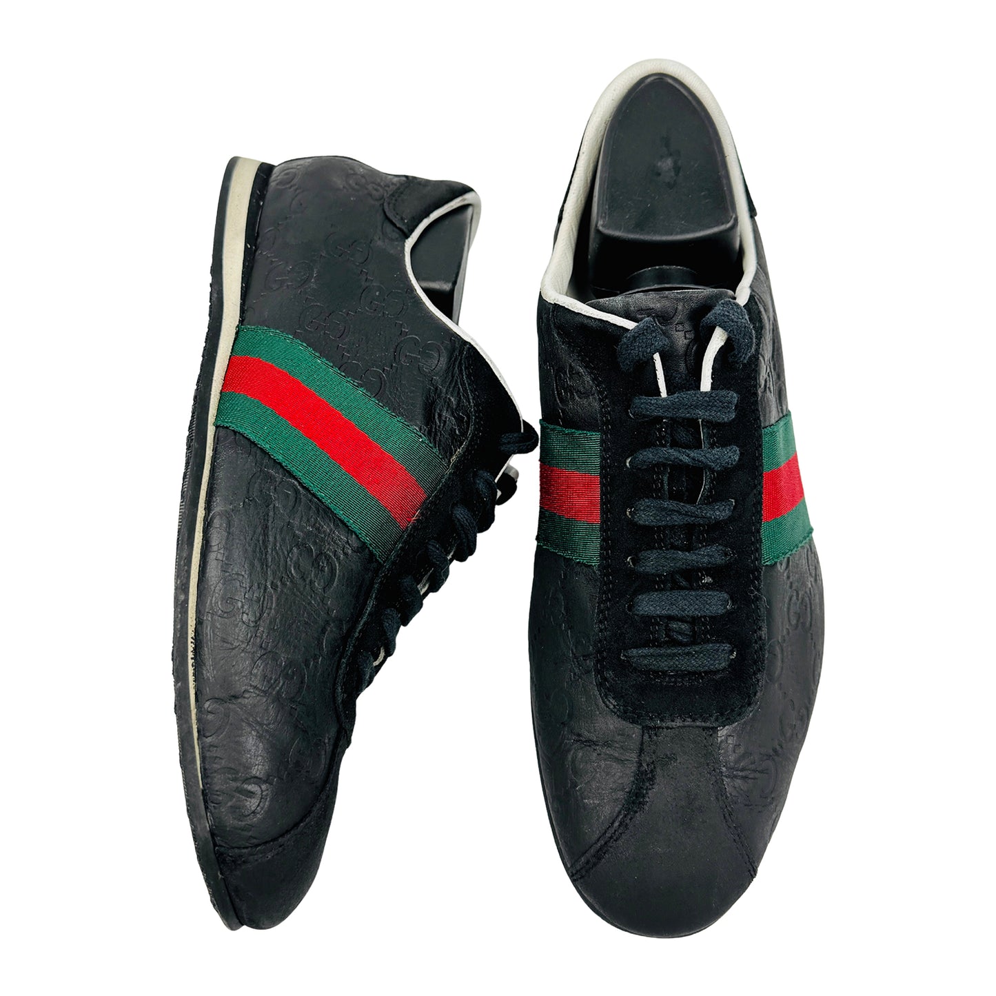 Gucci Black Leather Sneakers (Size 39/39.5) - 138732