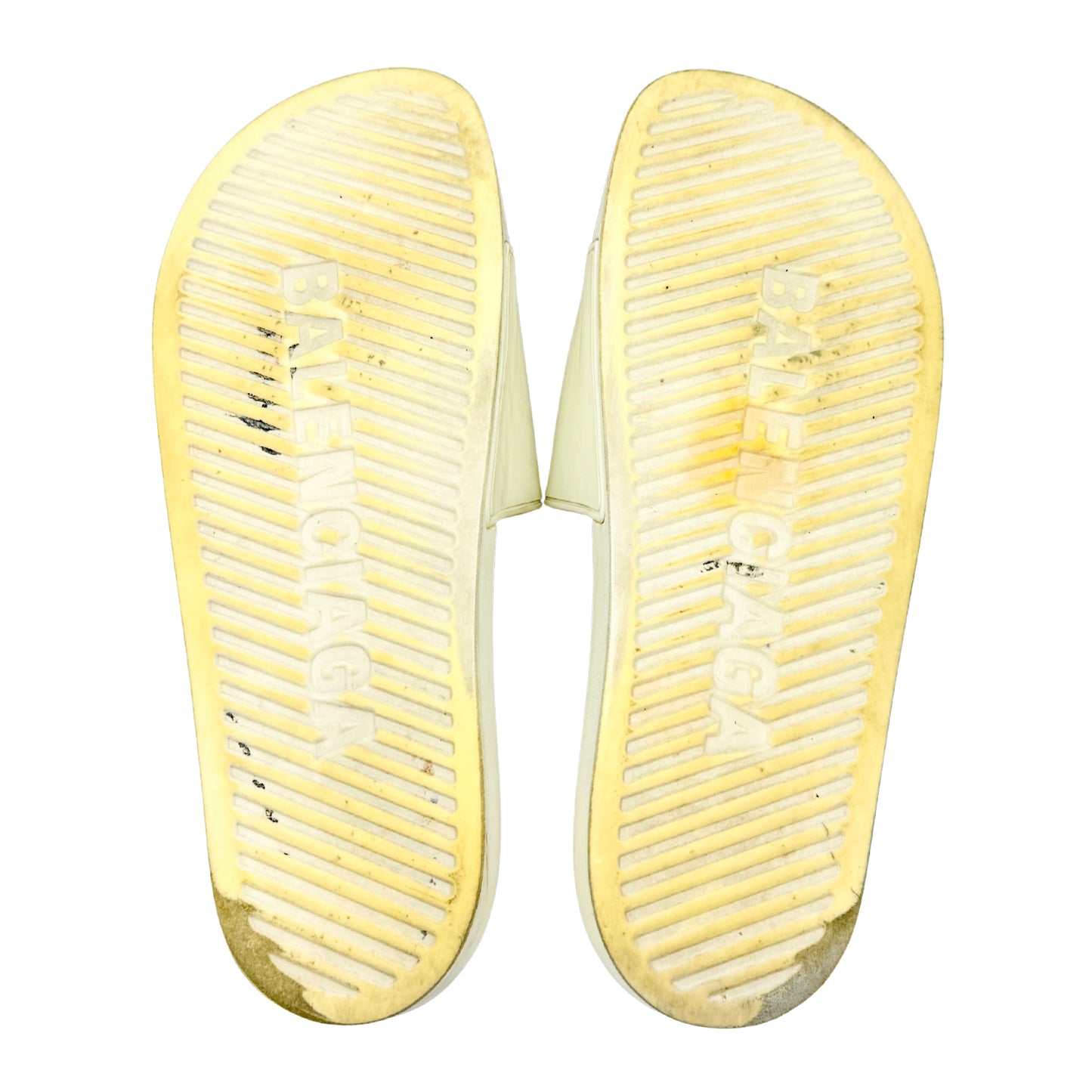 Balenciaga Men's Pool White Slides (Size 45)