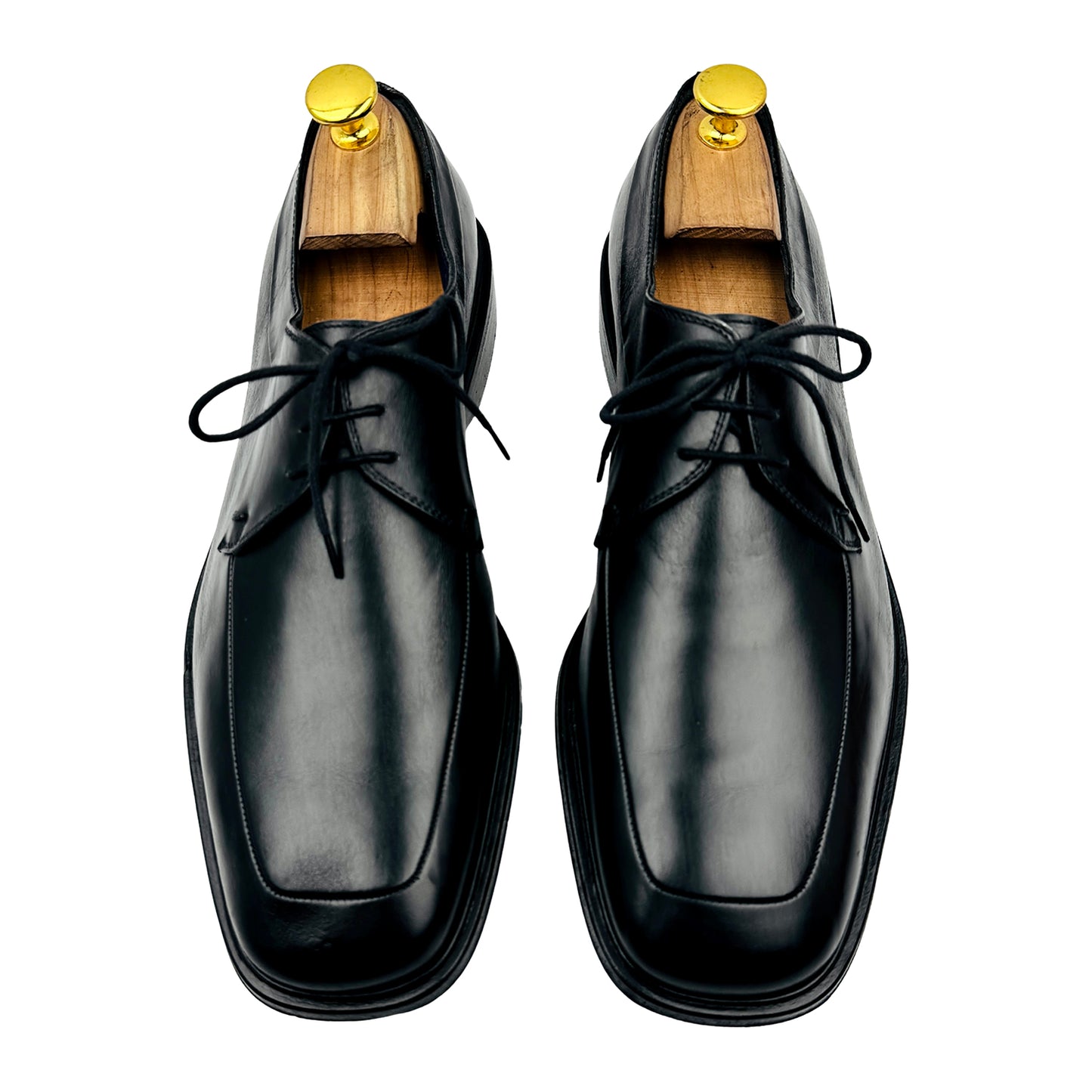 Salvatore Ferragamo Black Leather Derby Shoes (Size 42)