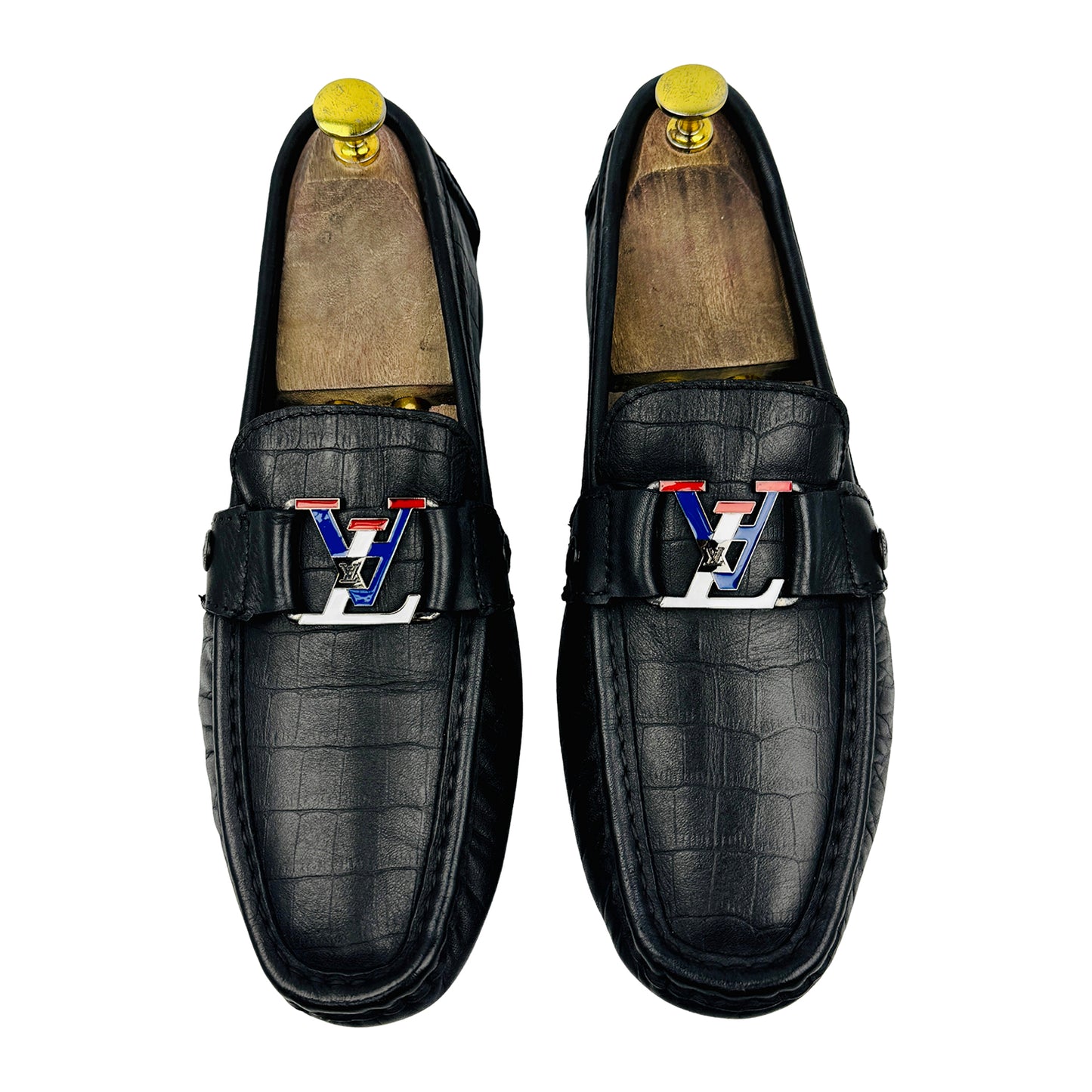 Louis Vuitton Monte Carlo Croc Embossed Leather Loafers (Size 41/41.5)