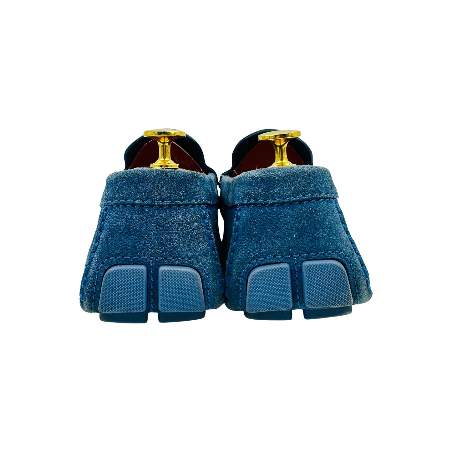 Louis Vuitton Men's Blue Suede Driving Loafers (Size 45)