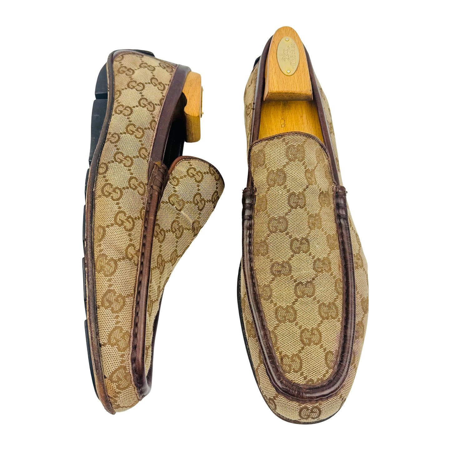 Gucci Men's Beige Canvas Loafers (Size 43/43.5)