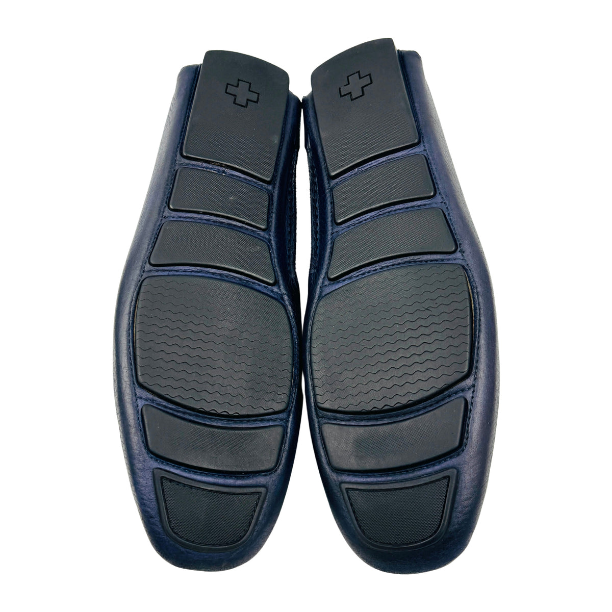 Bally Grained Leather Navy Loafers (Size 45)