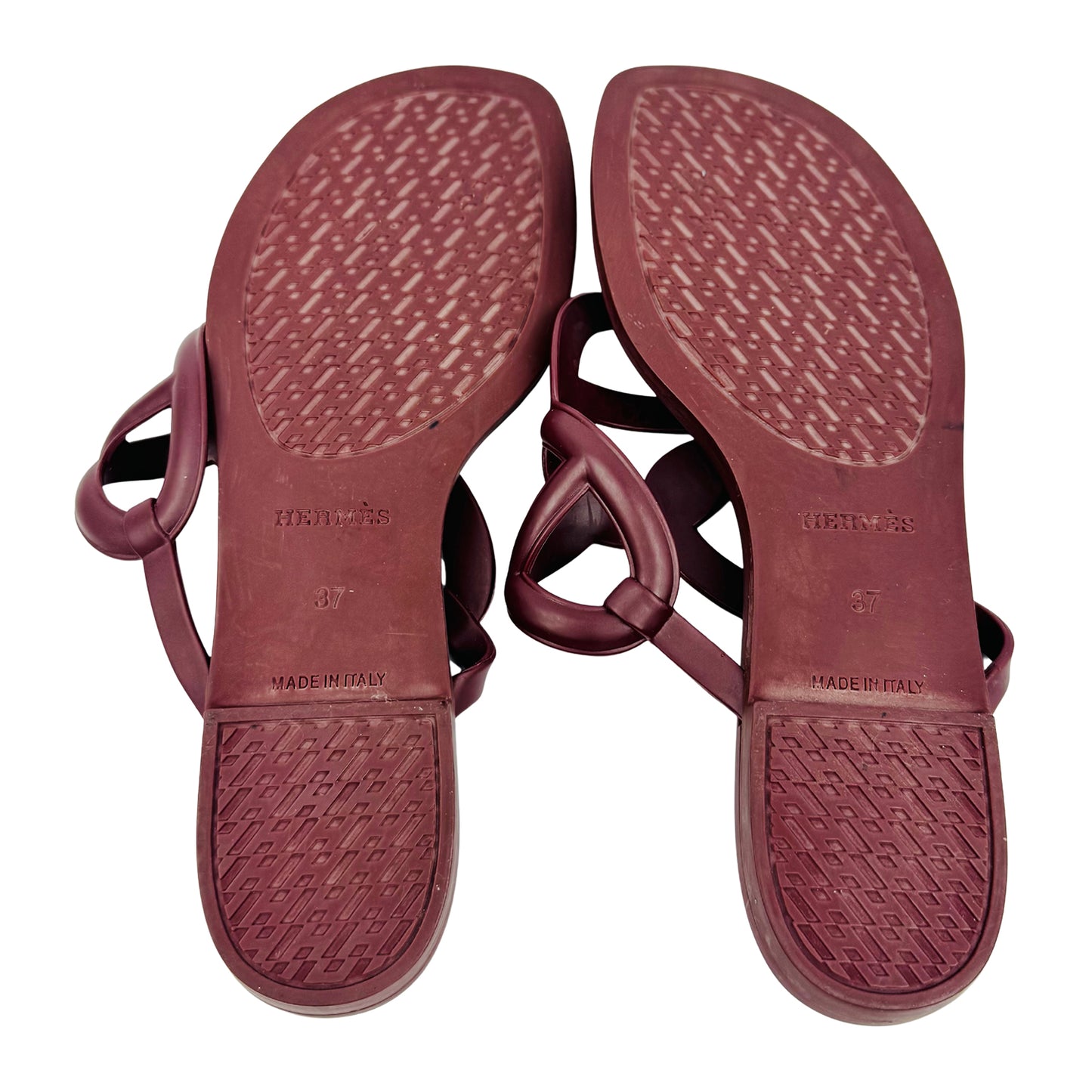 Hermès Women's Egerie 'Burgundy' Sandal Slippers (Size 37)