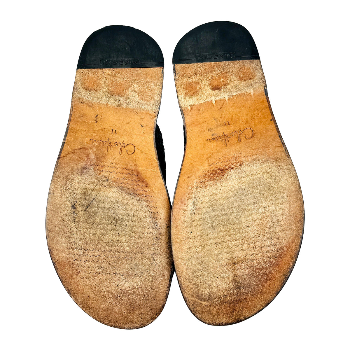 Cole Haan Woven Leather Cross Strap Slides (Size 44)