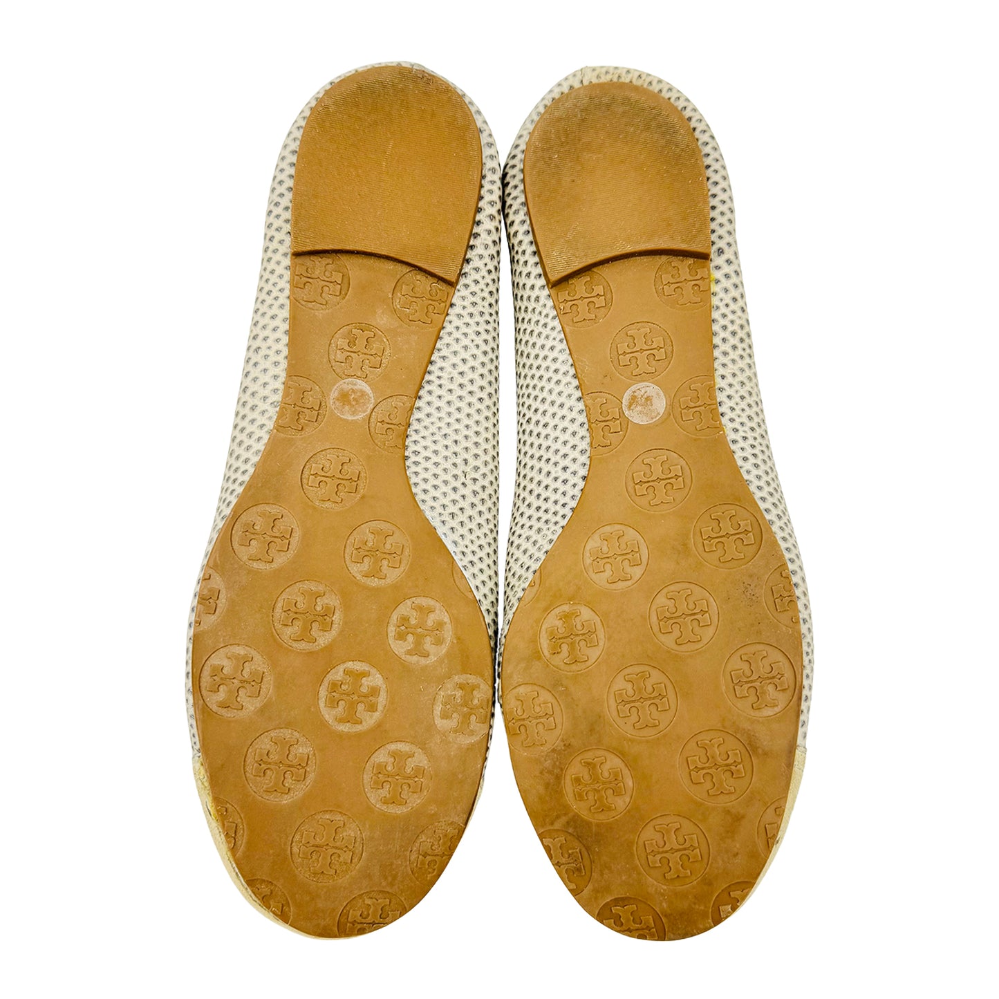 Tory Burch Snake Embossed Leather Ballet Flats (Size 38.5)