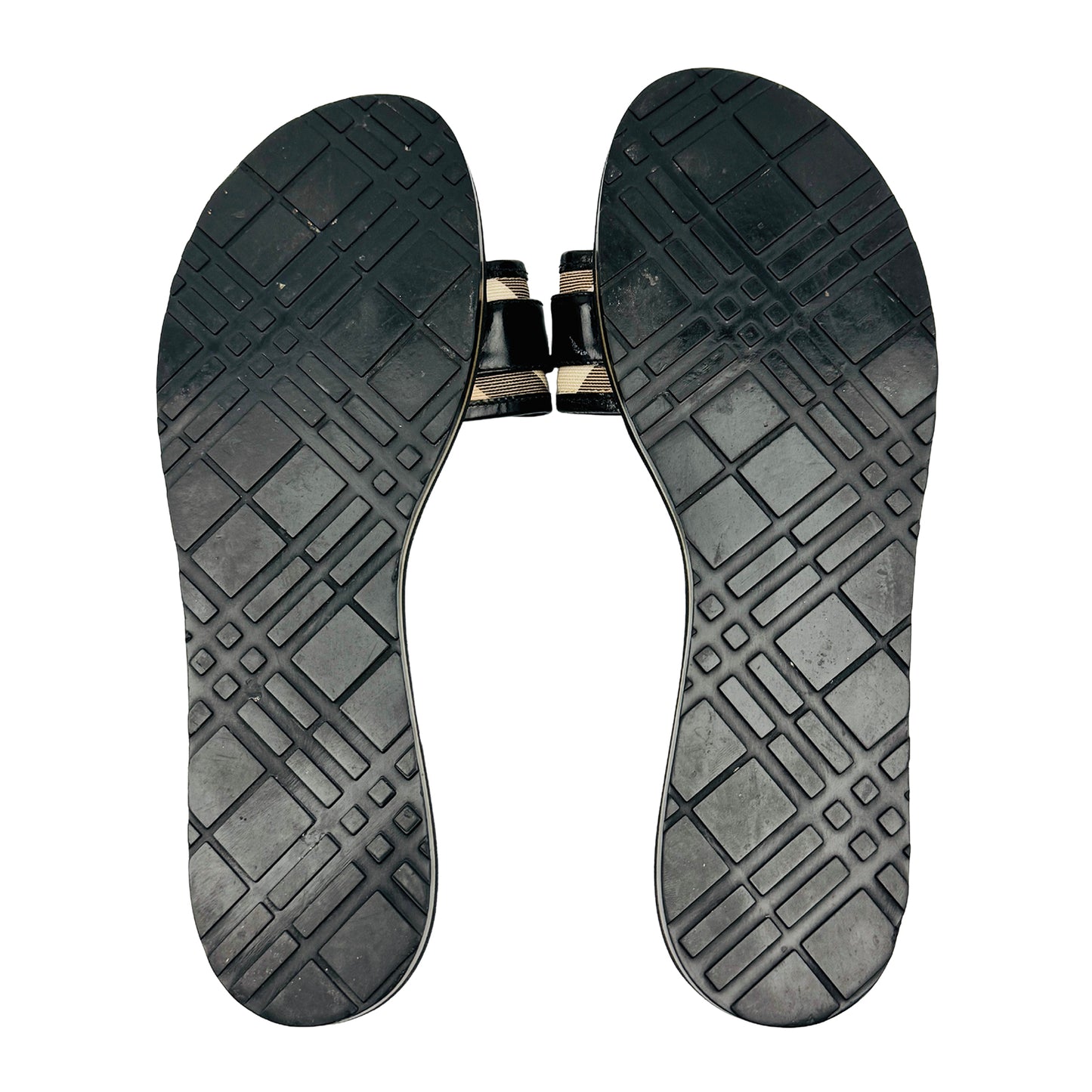 Burberry Black Patent Leather Sandal Slides (Size 39)