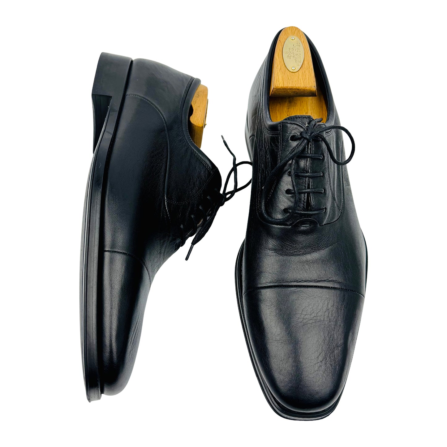 Magnanni Men's Federico Black Leather Oxfords (Size 43)