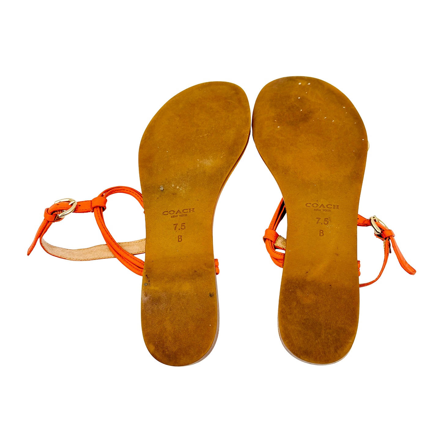 Coach Cicily Brown Leather Sandals (Size 37.5)