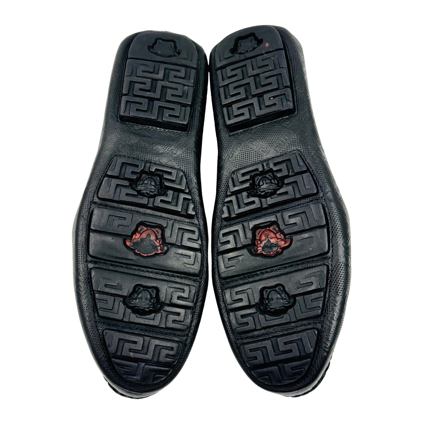 Versace Medusa Embellished Black Loafers (Size 42)
